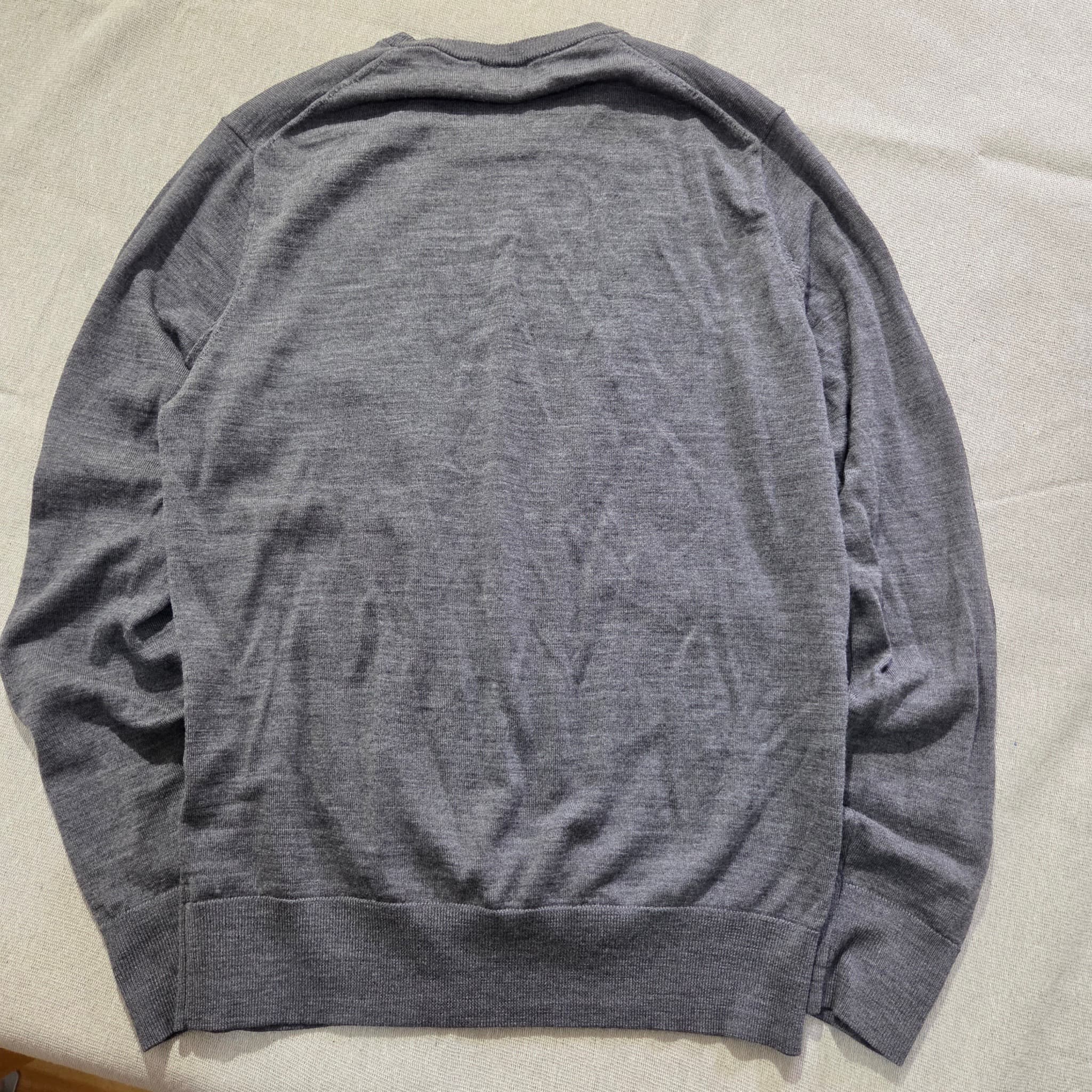 Uniqlo Extra Fine Merino Crew Neck Sweater Grey — photo 5 of 9