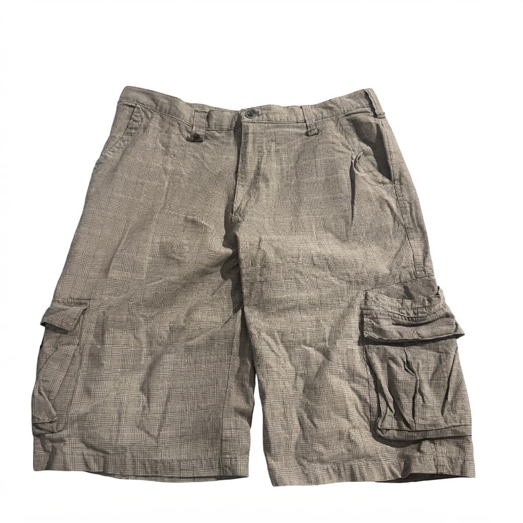 Urban Supply Men's Plaid Cargo Shorts Beige Size 32 — photo 1 of 6
