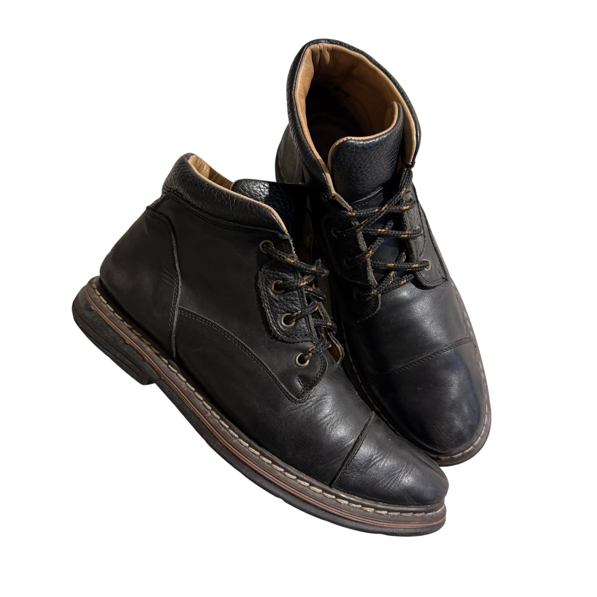 VINCCI Black Leather Cap-Toe Ankle Boots — photo 1 of 11