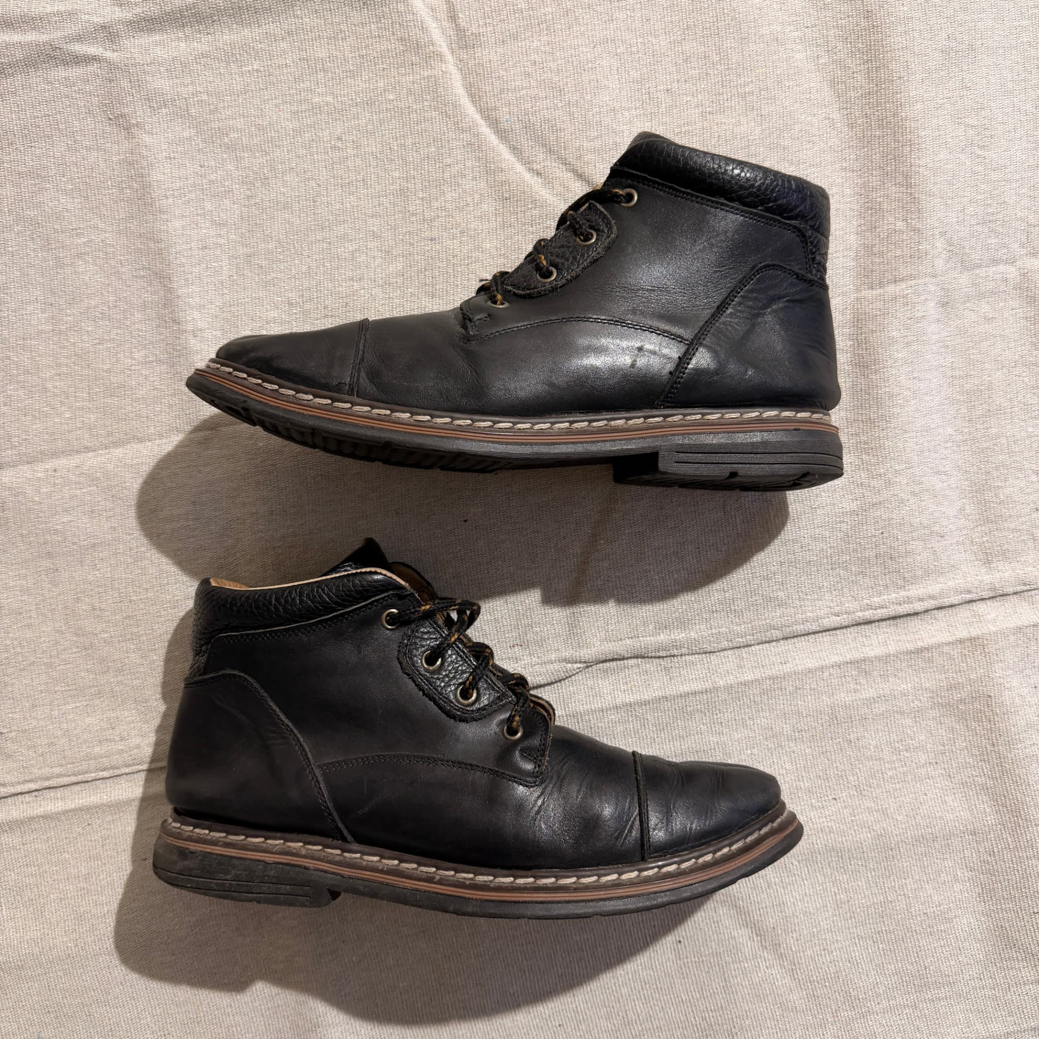 VINCCI Black Leather Cap-Toe Ankle Boots — photo 4 of 11