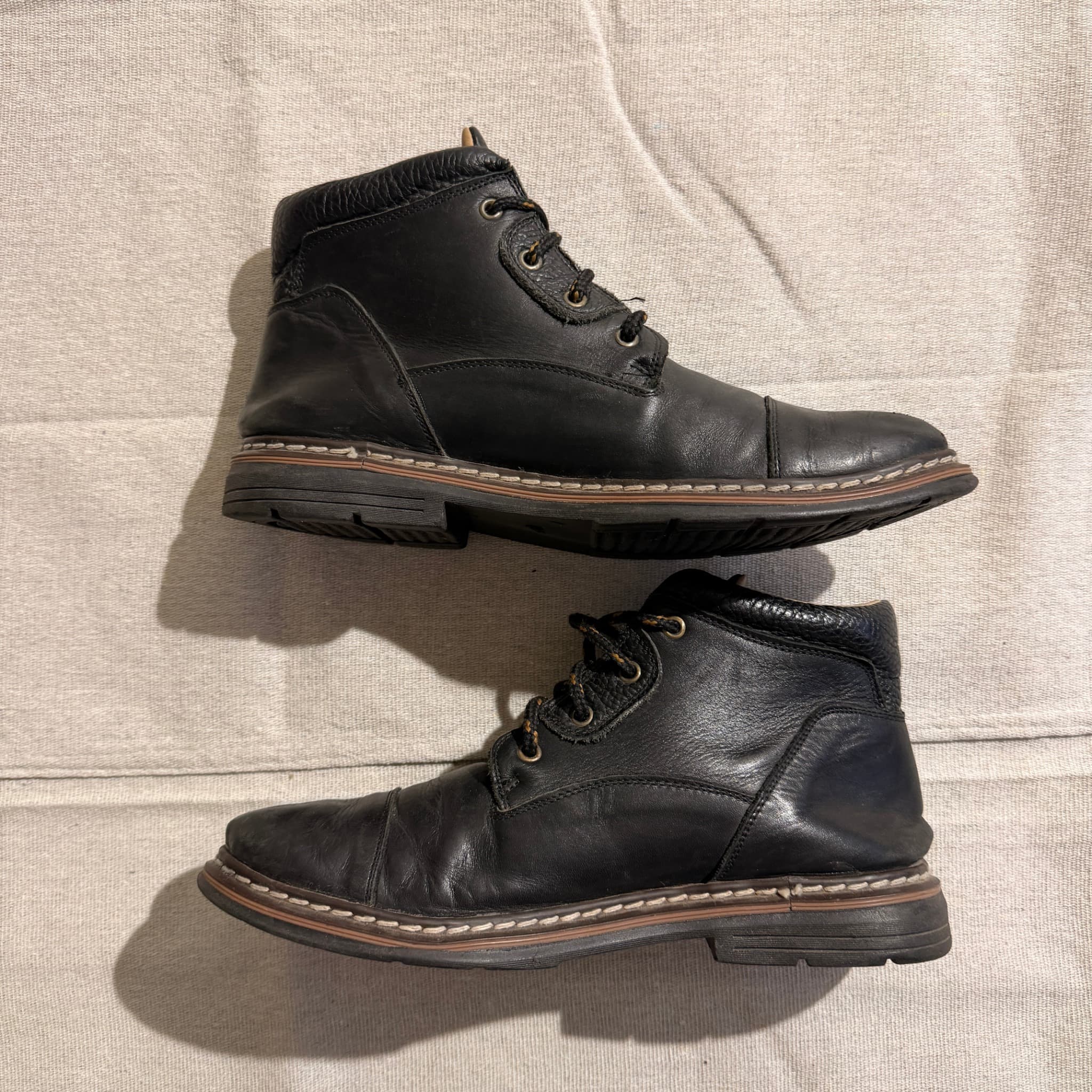 VINCCI Black Leather Cap-Toe Ankle Boots — photo 5 of 11