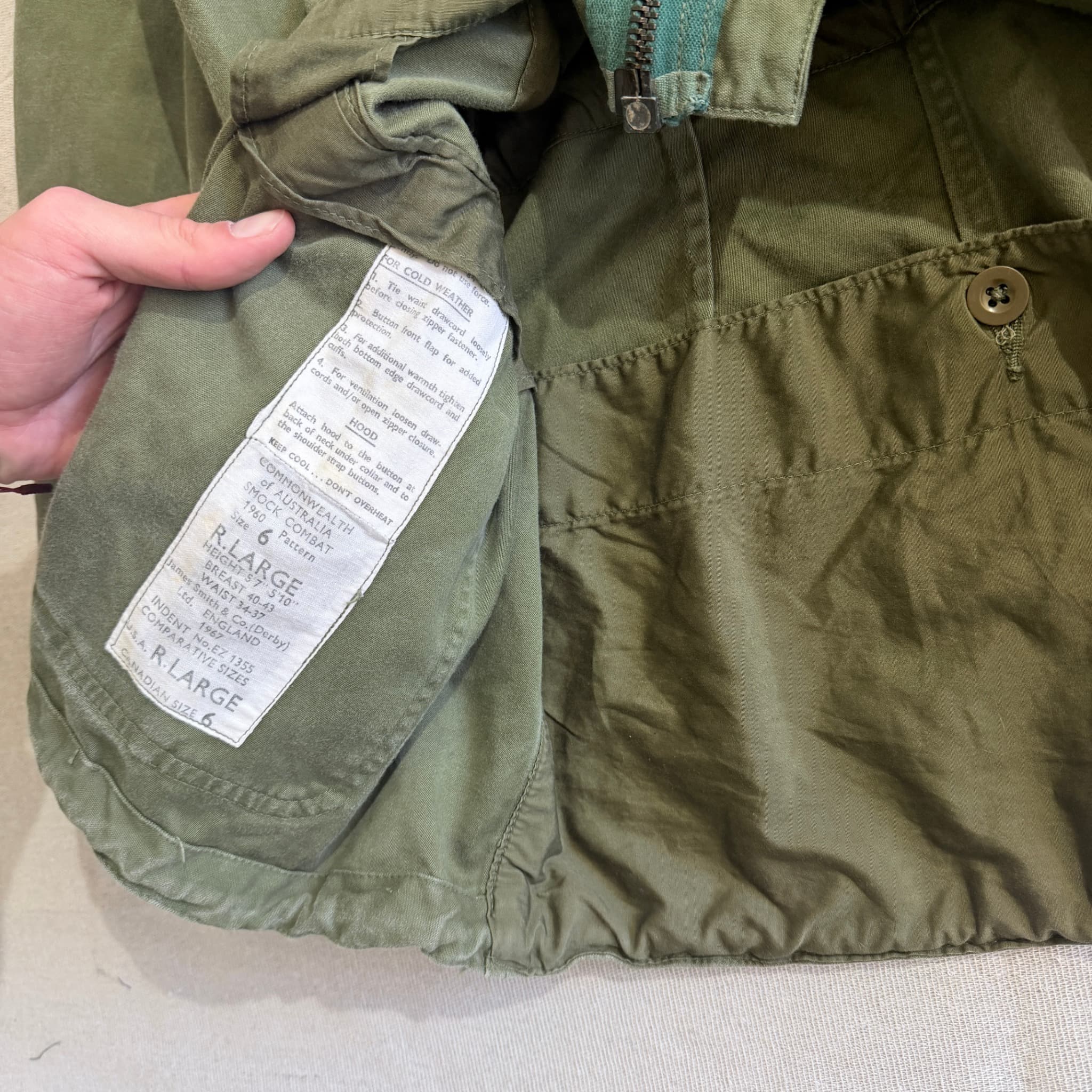 Vintage 1960 Pattern Australian Military Smock Combat Jacket — photo 6 of 12
