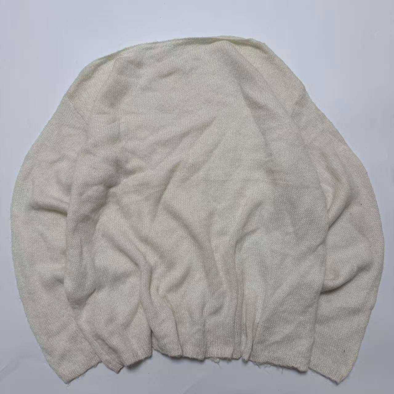 Vintage 2000s Cream Mohair Blend Knit Sweater — photo 6 of 8