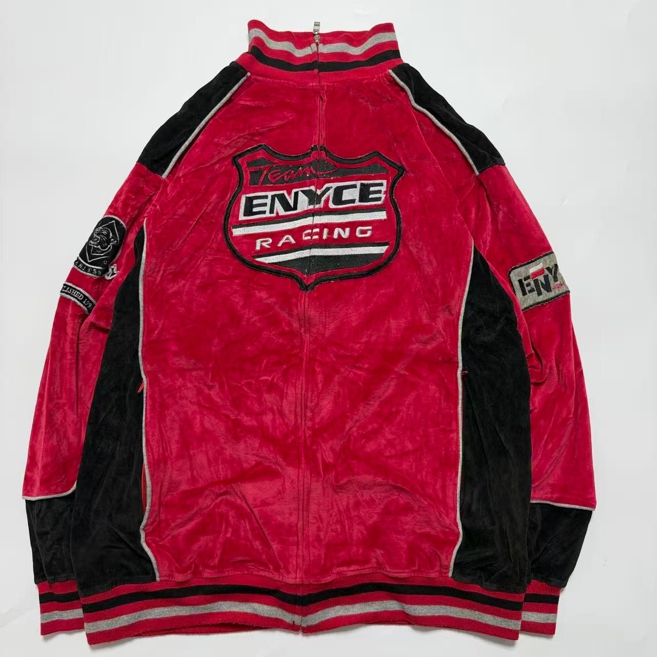 Vintage 2000s Enyce Red Velour Track Jacket — photo 2 of 7