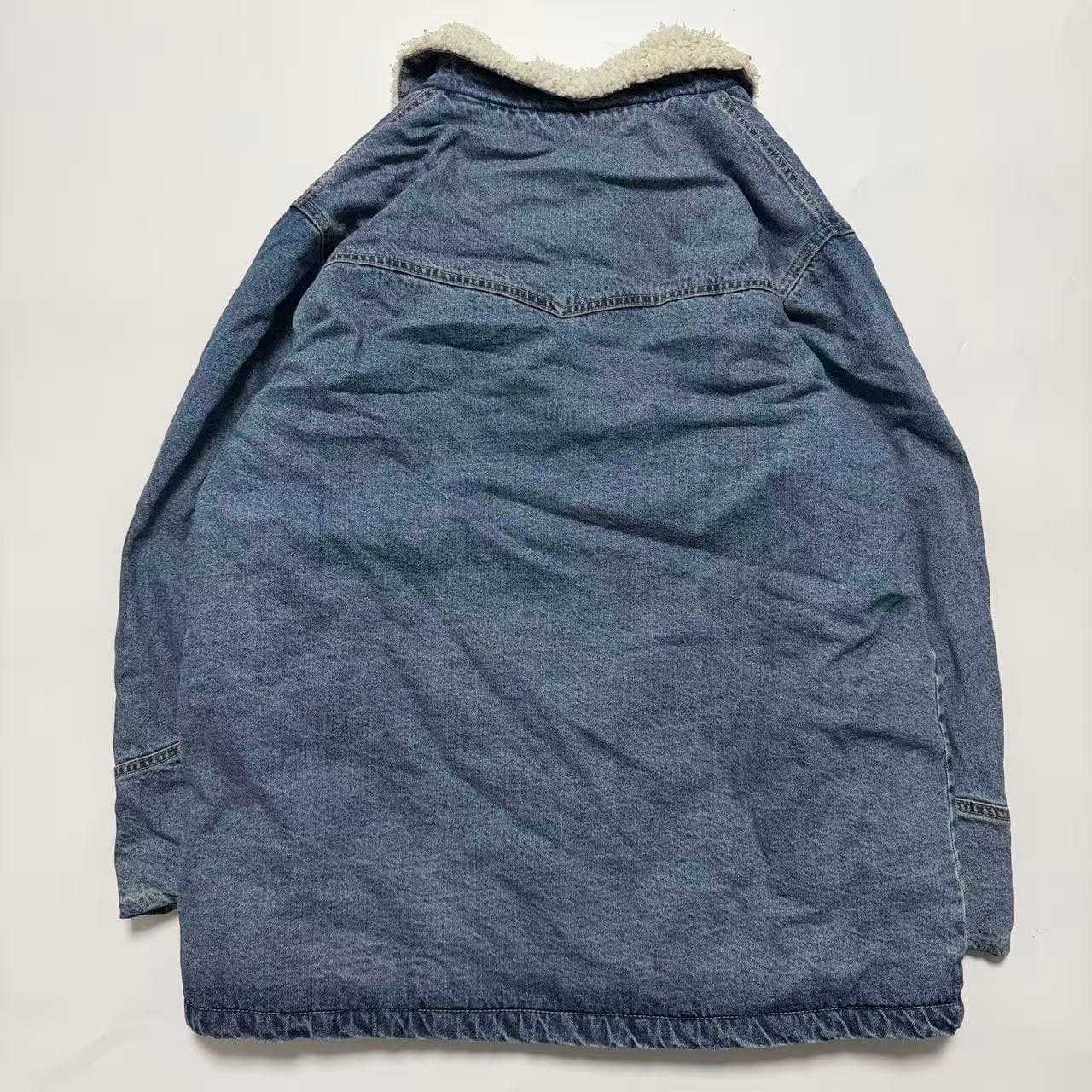 Vintage 2000s Release Pull&Bear Sherpa-Lined Denim Jacket — photo 2 of 7