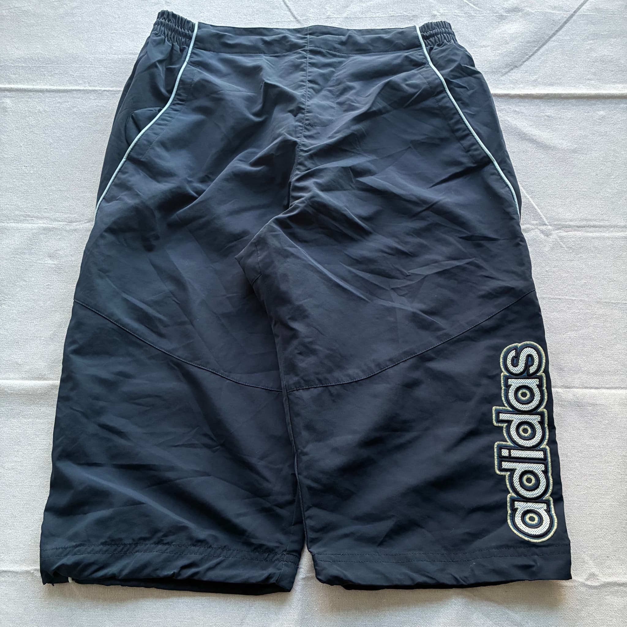 Vintage Adidas Embroidered Logo Nylon Shorts Navy Men's Size L — photo 1 of 7