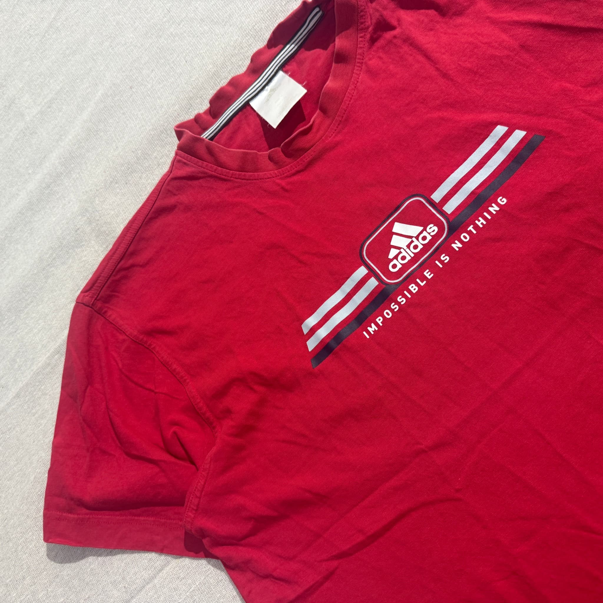 Vintage Adidas Impossible Is Nothing Red Graphic T-Shirt — photo 2 of 5