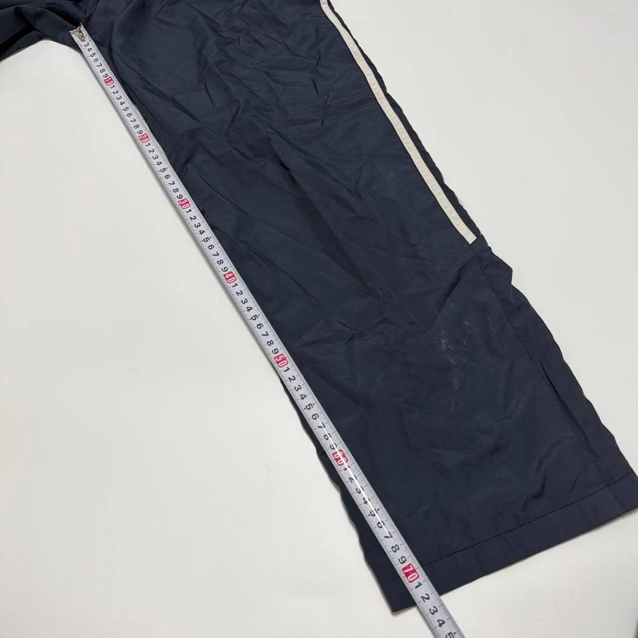 Vintage Adidas Nylon Track Pants Navy Blue White Stripe — photo 7 of 10
