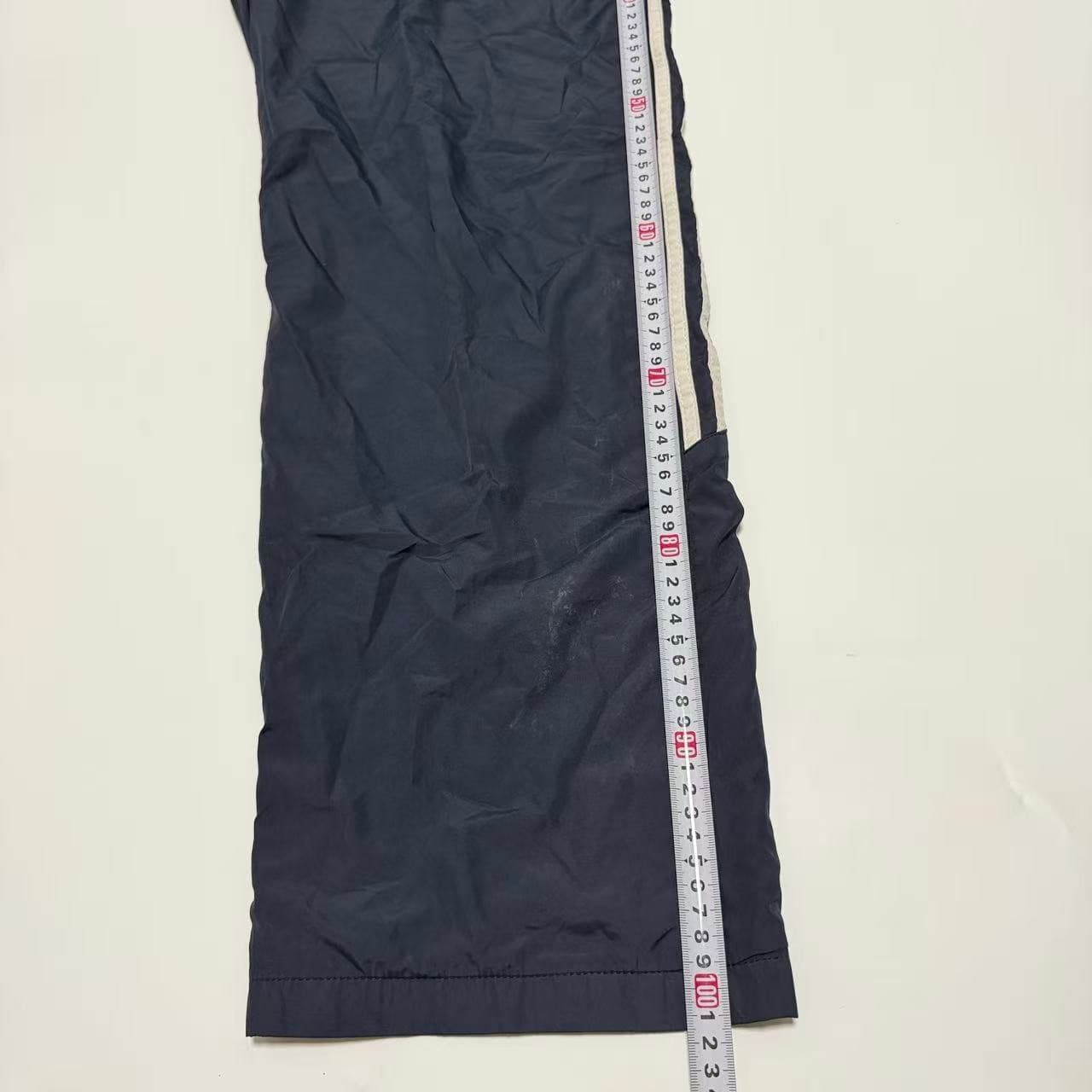 Vintage Adidas Nylon Track Pants Navy Blue White Stripe — photo 8 of 10