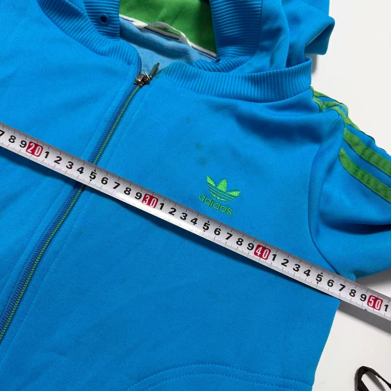 Vintage Adidas Originals Blue & Green Track Jacket Hoodie — photo 2 of 6