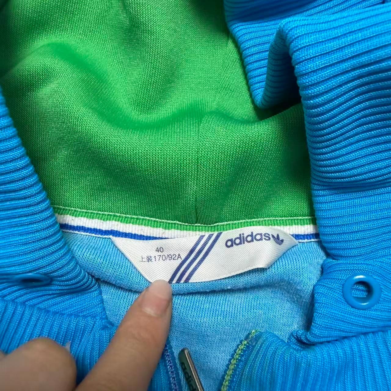 Vintage Adidas Originals Blue & Green Track Jacket Hoodie — photo 5 of 6
