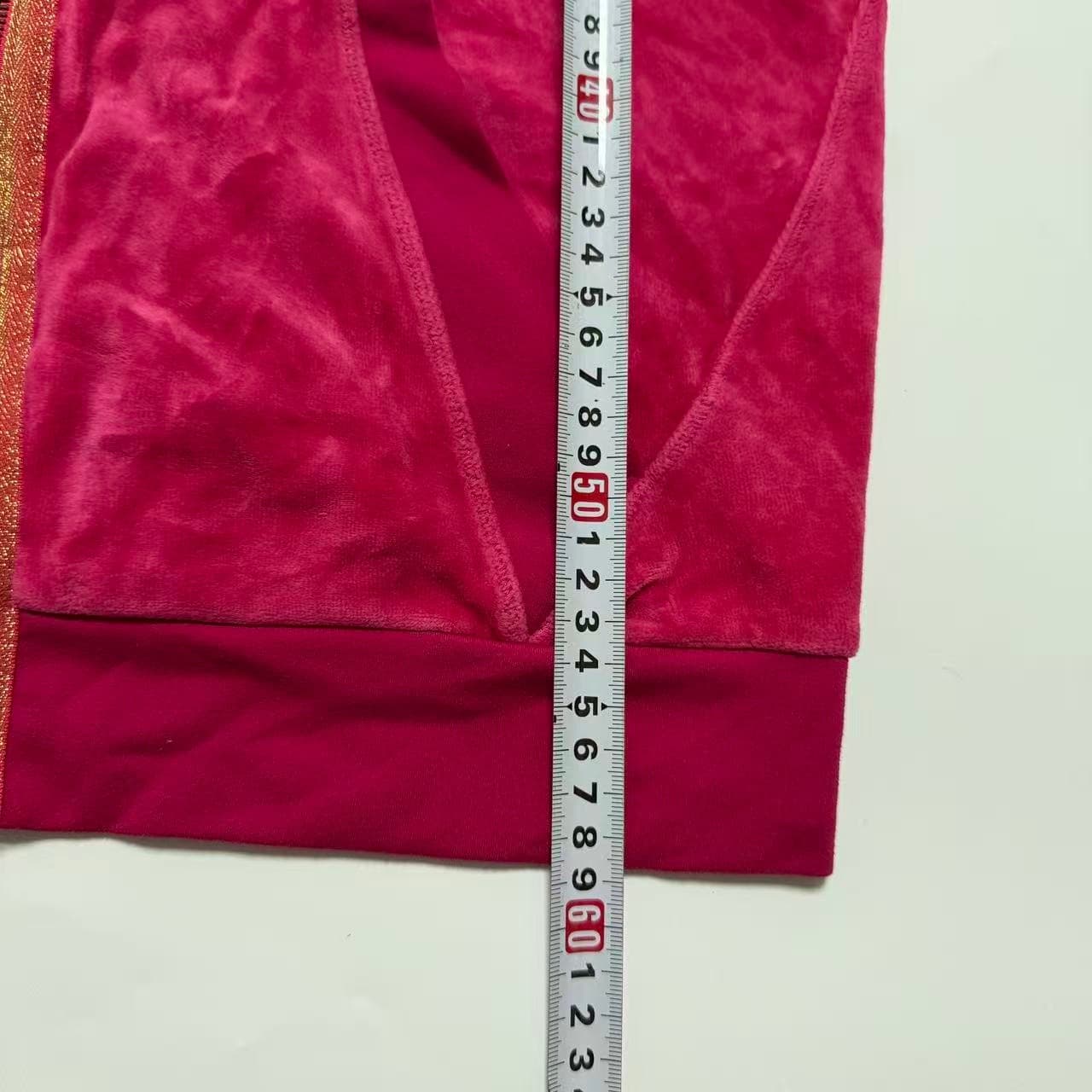 Vintage Adidas Pink Velour Full-Zip Hoodie — photo 7 of 7