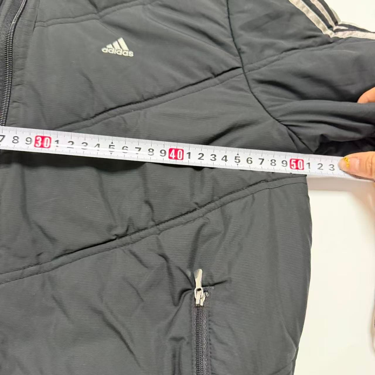 Vintage Adidas Puffer Jacket Black 3-Stripe L — photo 6 of 7
