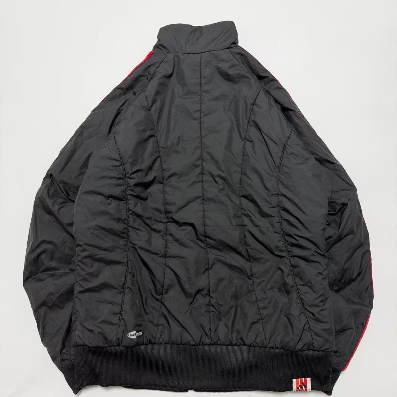 Vintage Adidas Quilted Track Jacket Black Red — photo 2 of 6