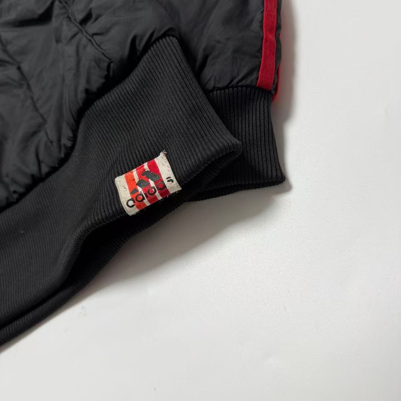 Vintage Adidas Quilted Track Jacket Black Red — photo 4 of 6