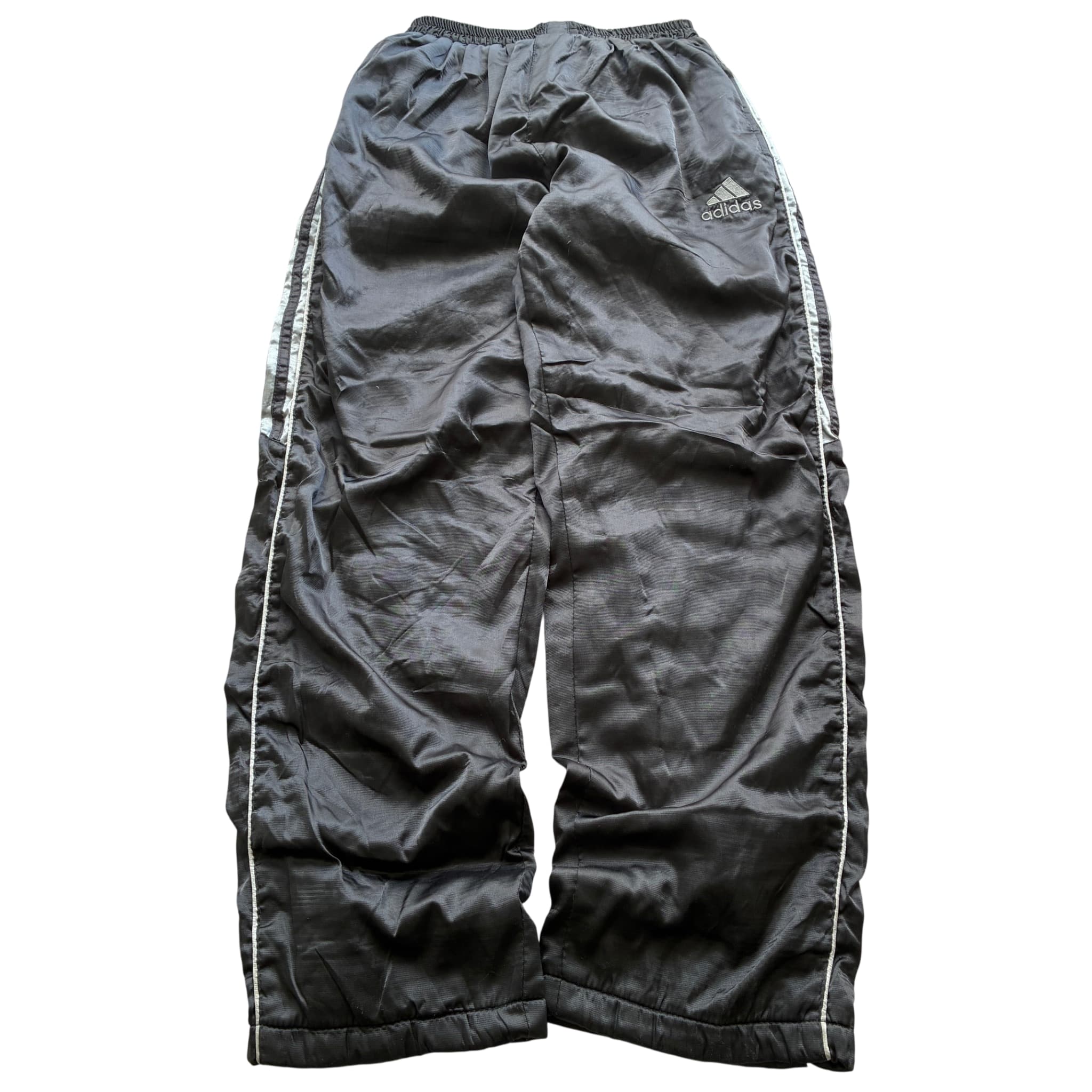Vintage Adidas Shiny Nylon Track Pants Black Baggy 2000s Release — photo 1 of 7