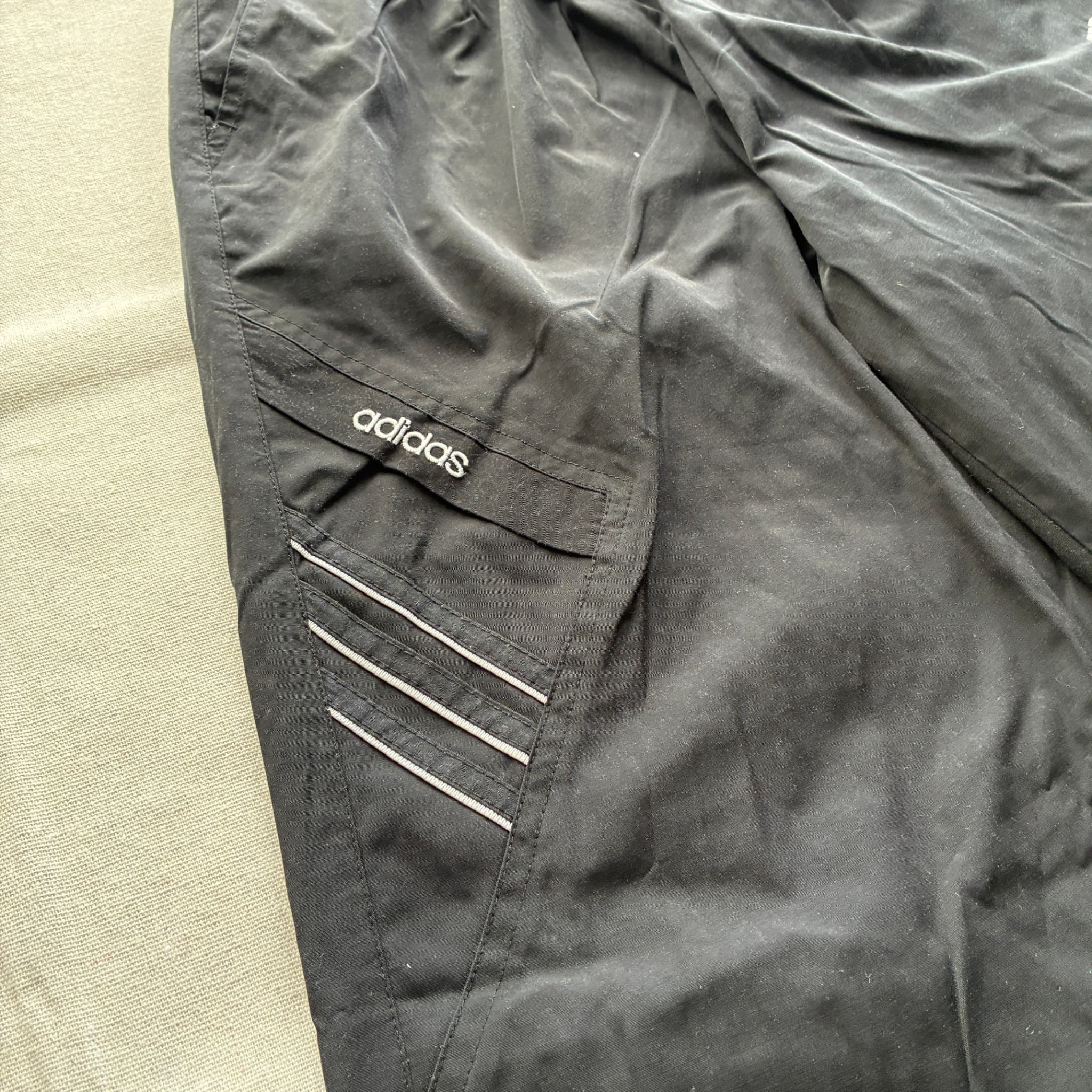 Vintage Adidas Sports Nylon Cargo Shorts Black Baggy 2000s Release — photo 2 of 7