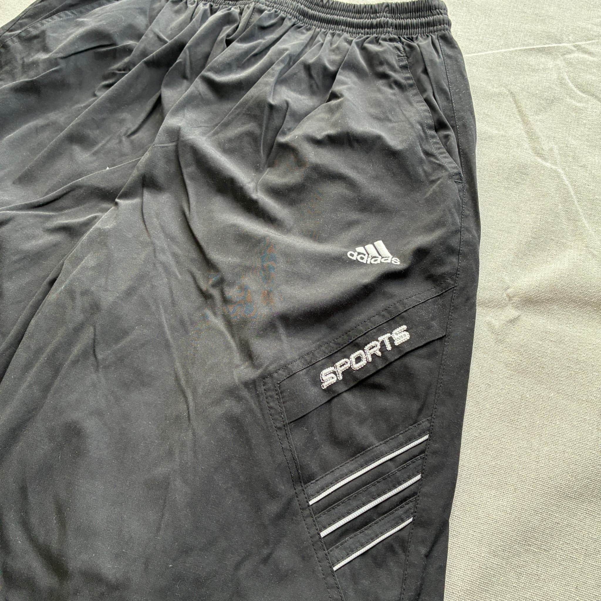 Vintage Adidas Sports Nylon Cargo Shorts Black Baggy 2000s Release — photo 3 of 7
