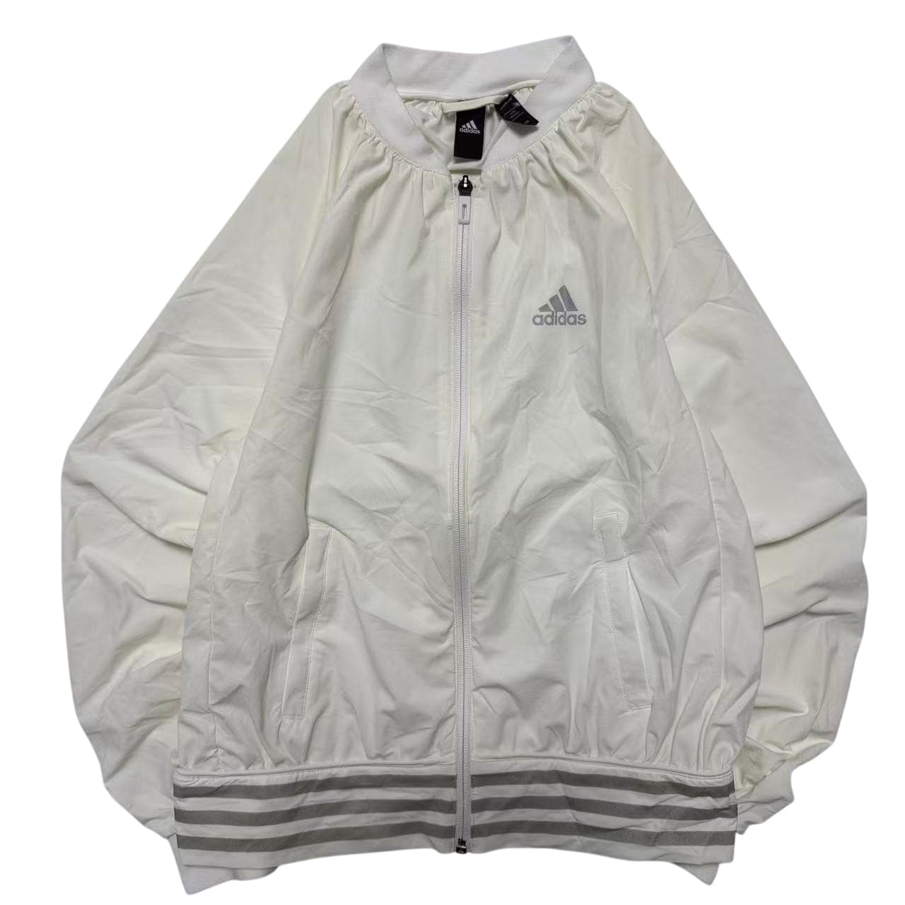 Vintage Adidas White Lightweight Bomber Jacket — photo 1 of 6