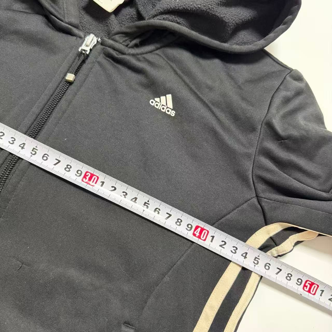 Vintage Adidas Women's Full-Zip Track Hoodie Black Beige — photo 3 of 6