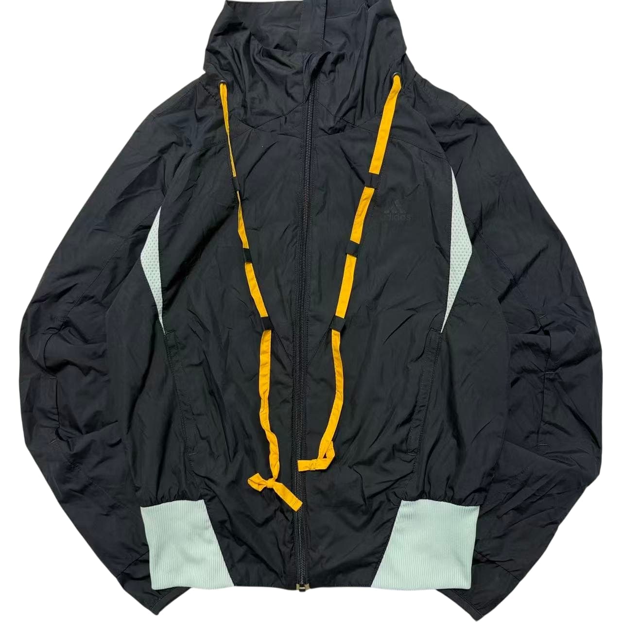 Vintage Adidas Y2K Windbreaker Jacket Black Yellow — photo 1 of 8