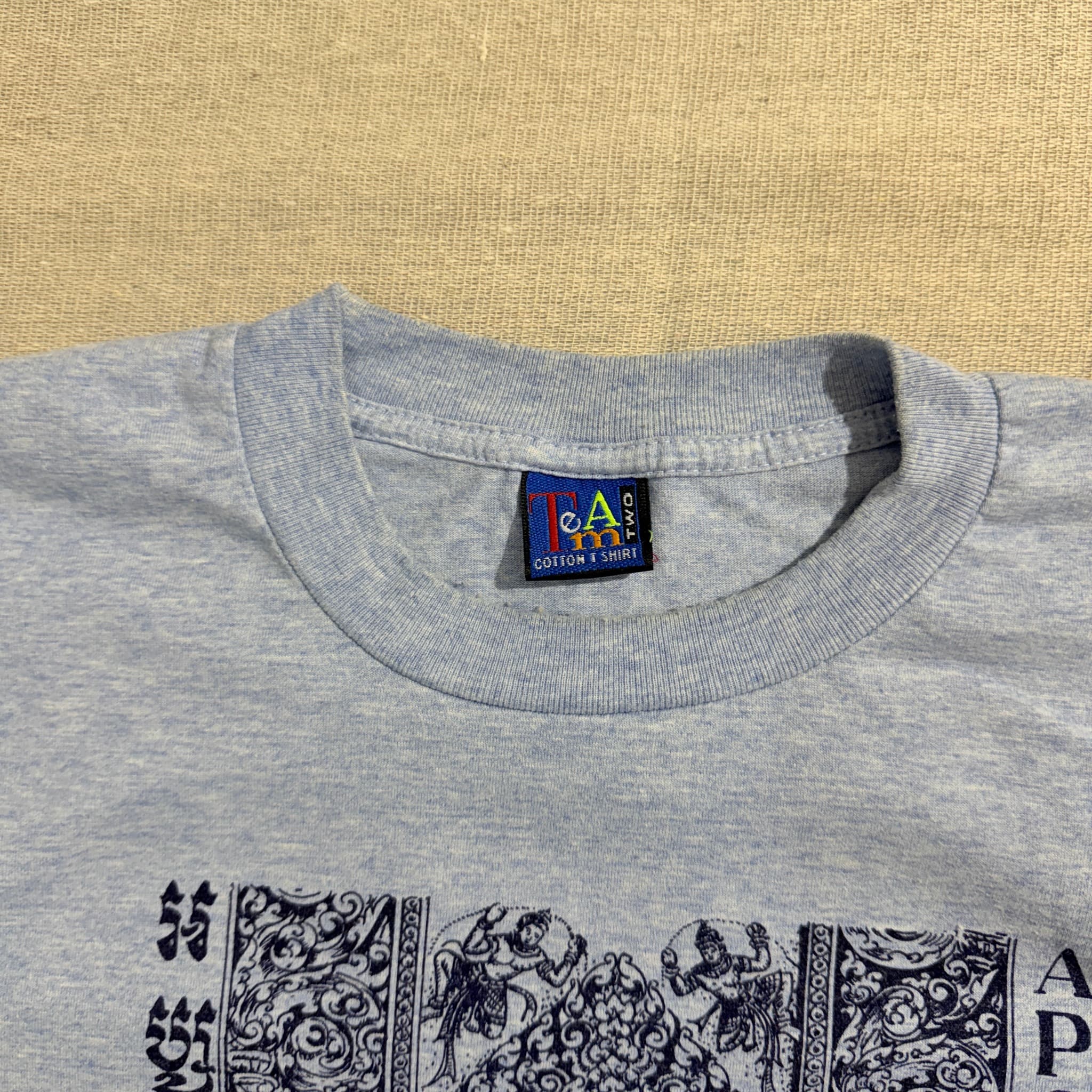 Vintage Apsara Banteay Srei Cambodia Graphic T-Shirt Light Blue — photo 3 of 7