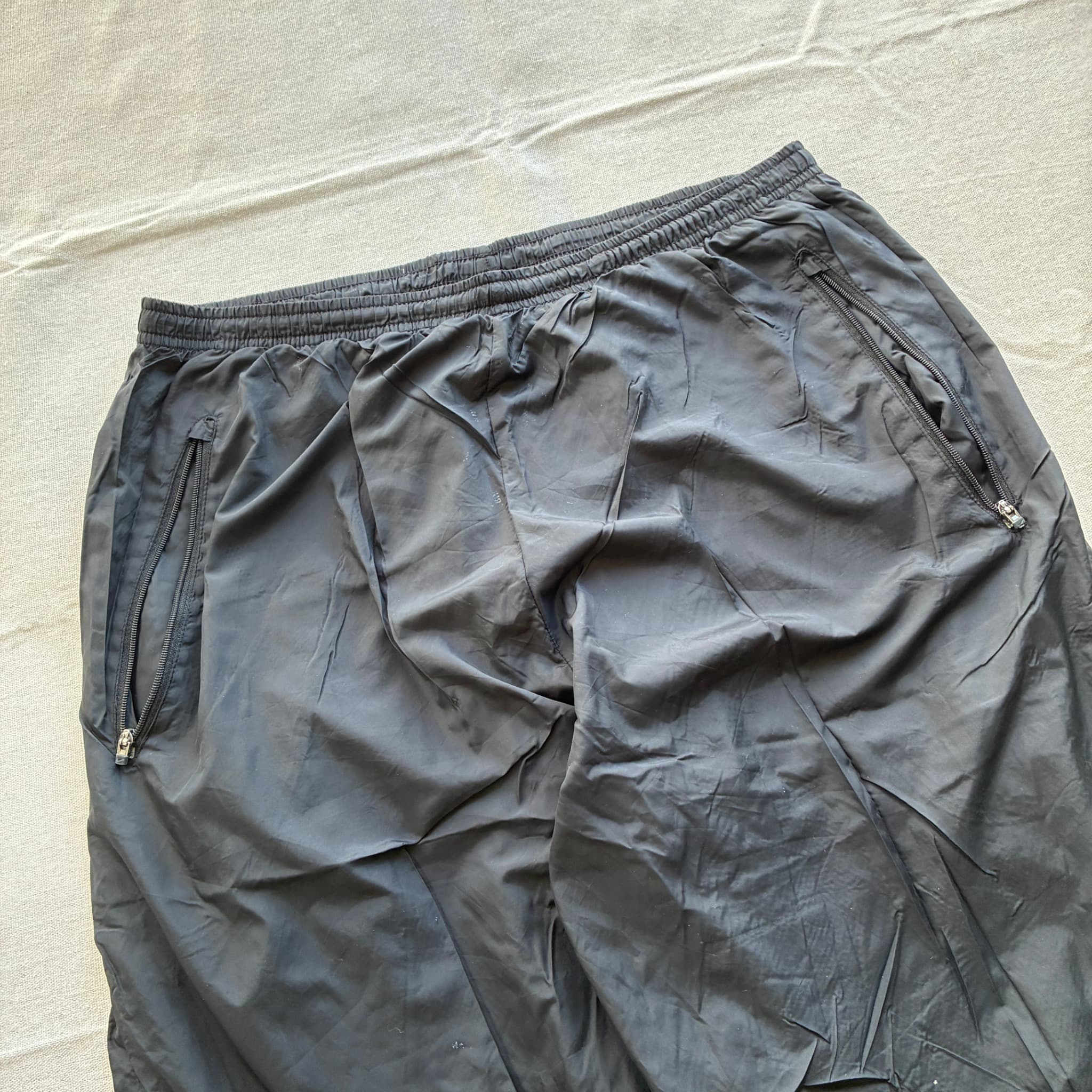 Vintage Black Nylon Track Pants Reflective Piping Unisex — photo 3 of 7