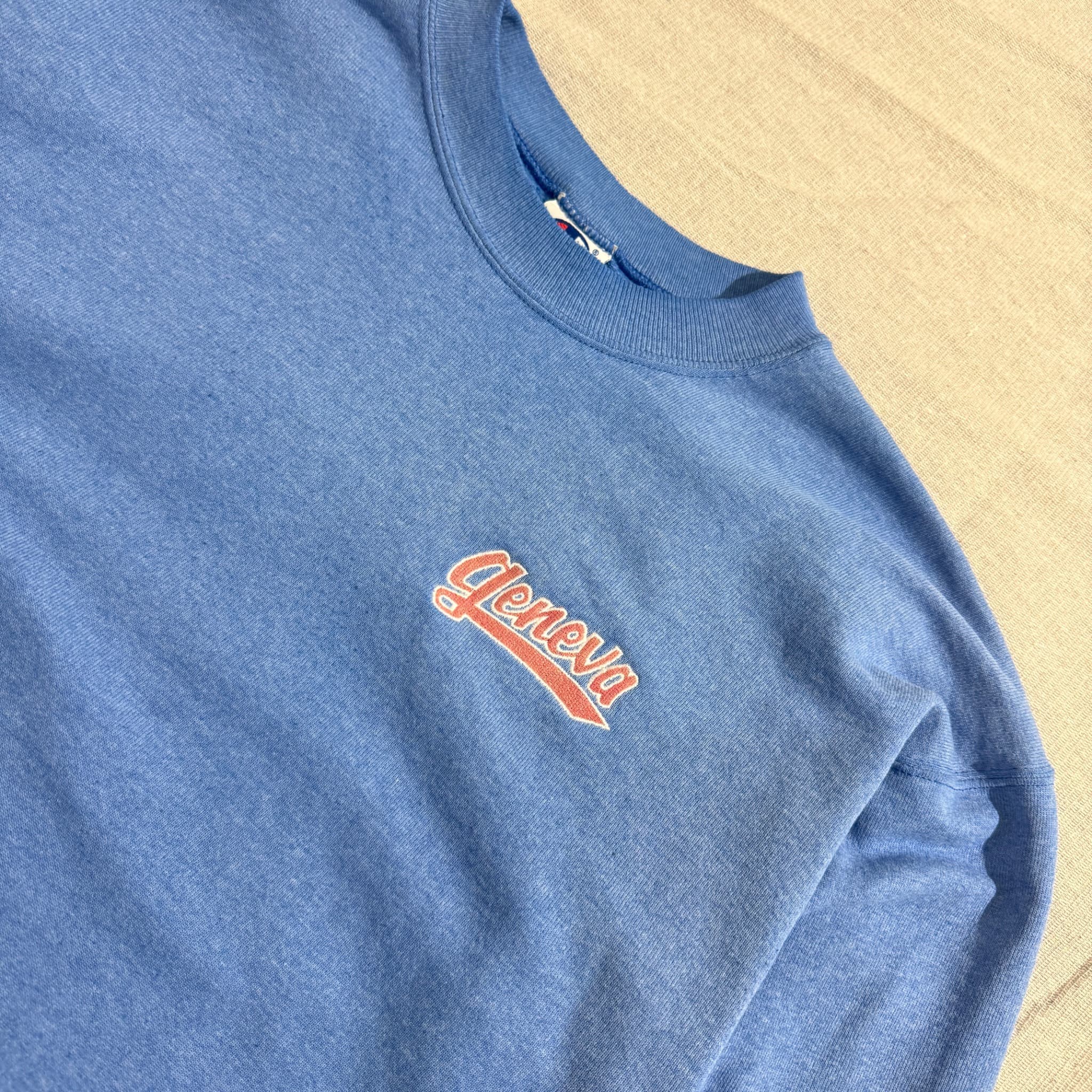 Vintage Champion Geneva College Crewneck Sweatshirt Blue — photo 3 of 6