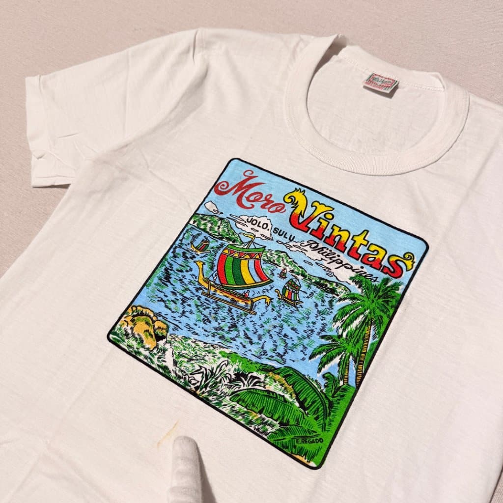 Vintage Crispa Moro Vintas Jolo Sulu Philippines Graphic T-Shirt White XL — photo 2 of 7