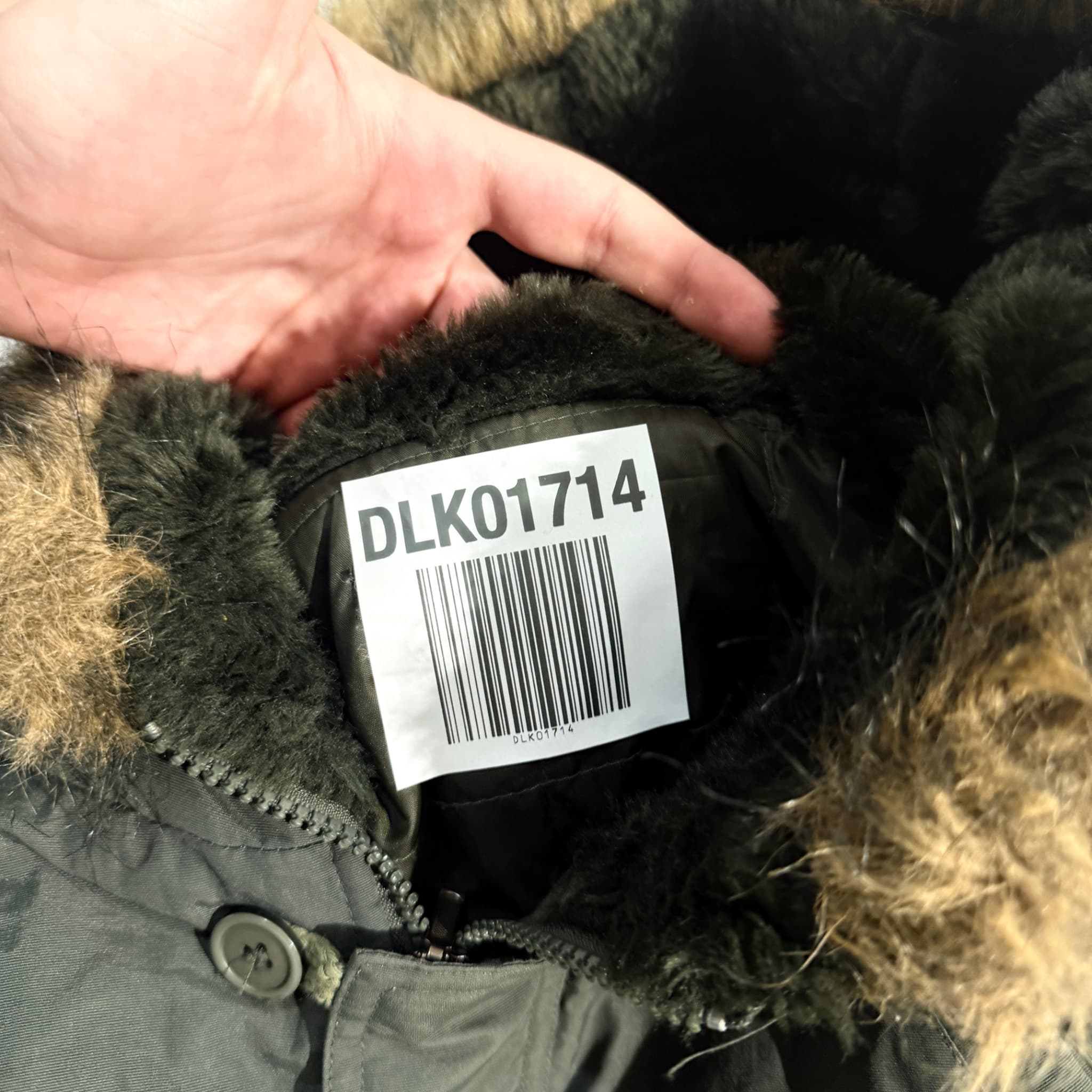 Vintage Dark Green Bomber Jacket Faux Fur Hood — photo 9 of 9