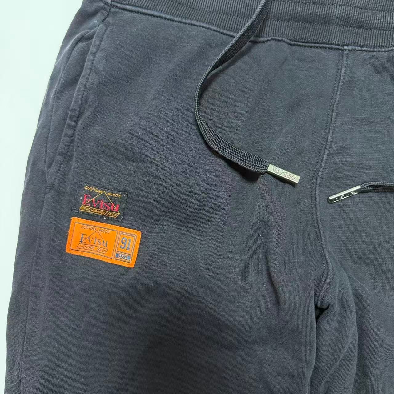 Vintage Evisu Black Jogger Sweatpants — photo 10 of 12