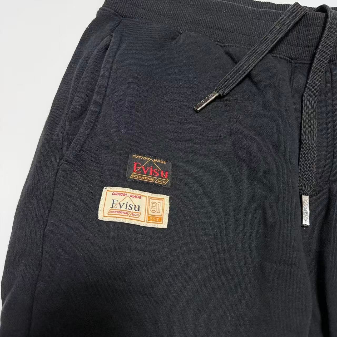 Vintage Evisu Black Sweatpants Logo Patch — photo 6 of 12