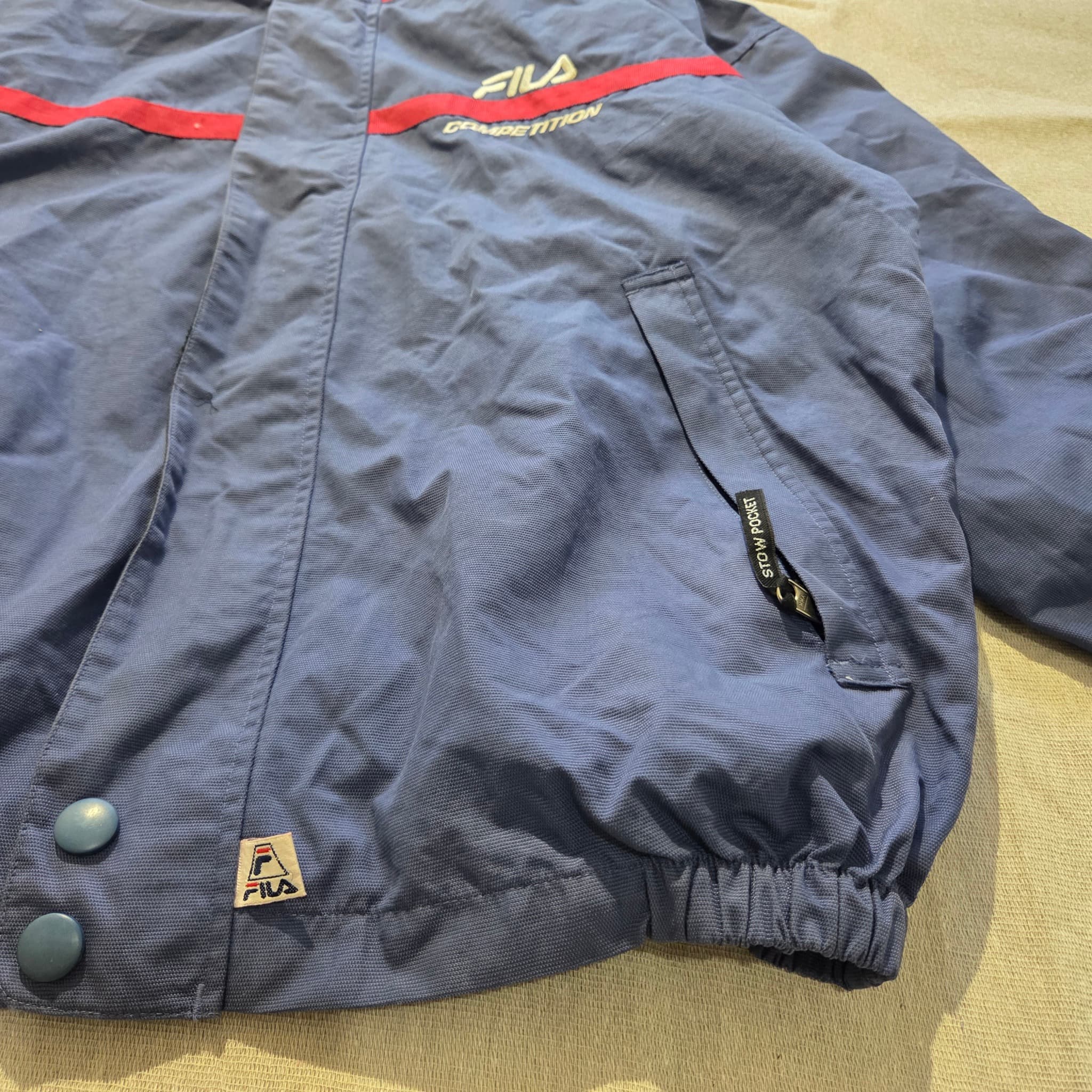 Vintage Fila Competition Windbreaker Jacket Blue Red Baggy 2000s — photo 2 of 7