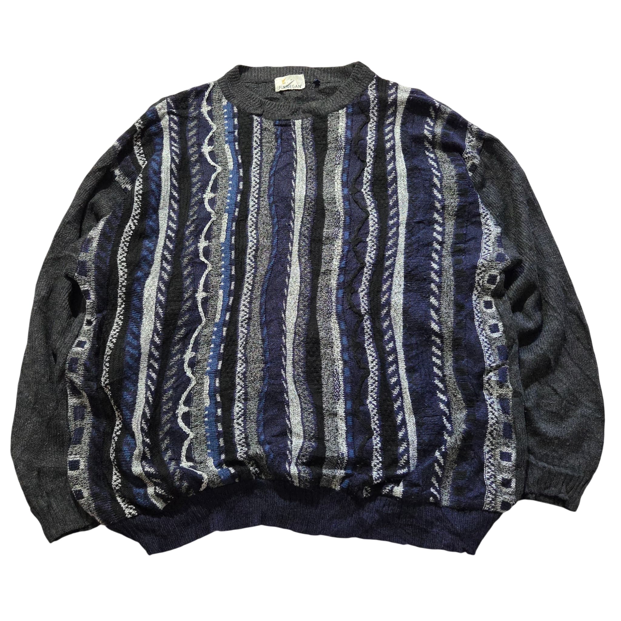 Vintage Finnegan Textured Striped Knit Sweater — photo 1 of 9