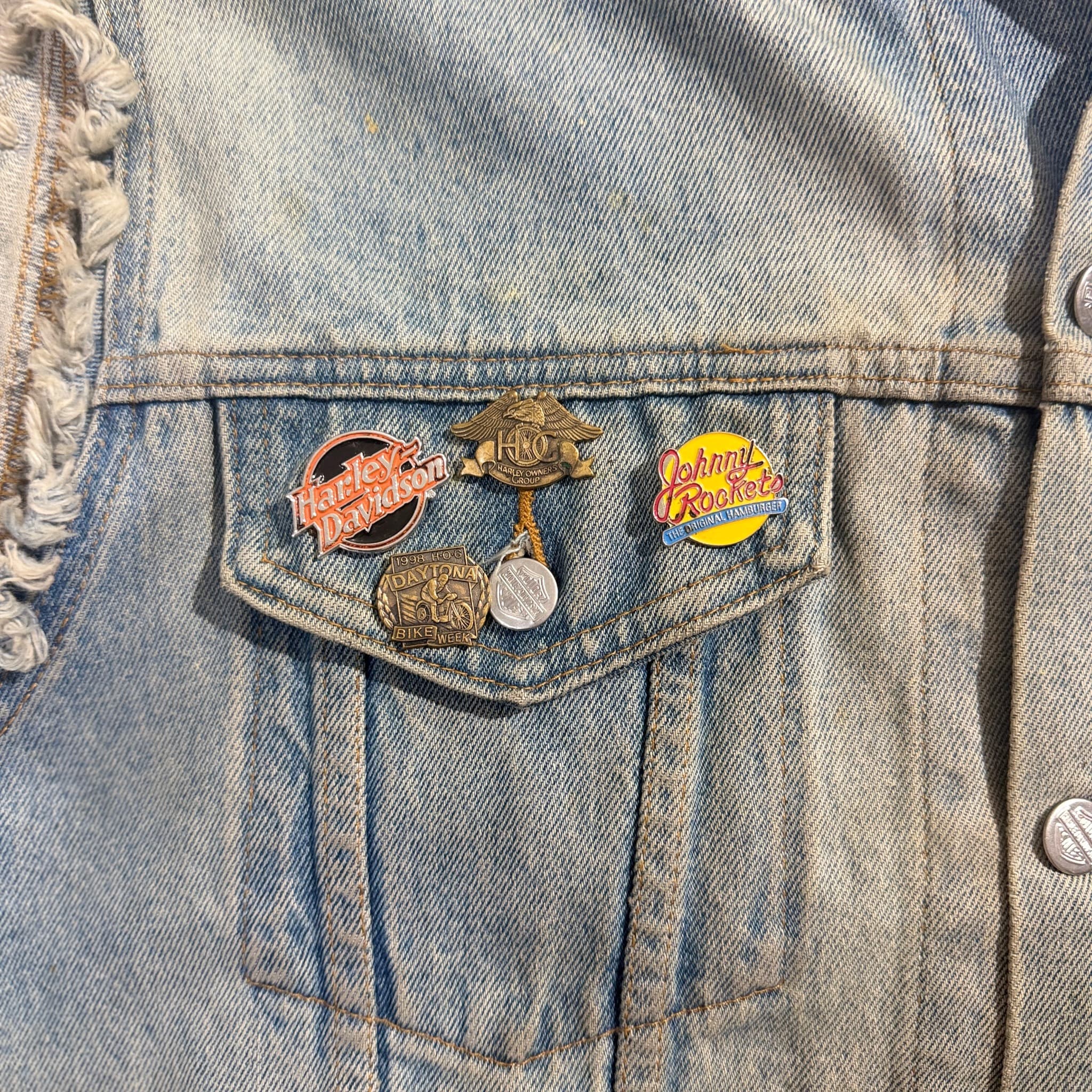Vintage Harley-Davidson Denim Cut-Off Vest With Patches — photo 4 of 10