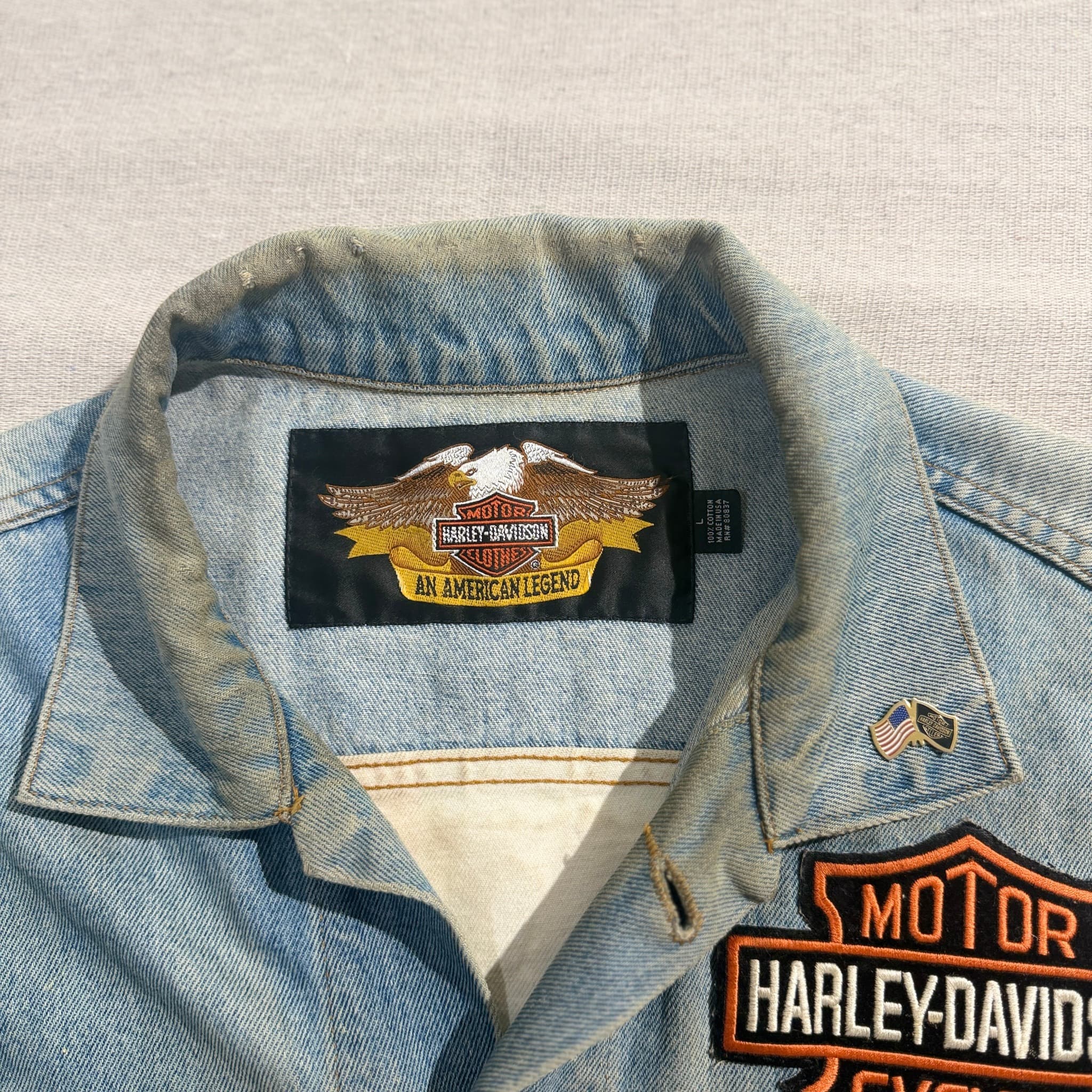 Vintage Harley-Davidson Denim Cut-Off Vest With Patches — photo 5 of 10