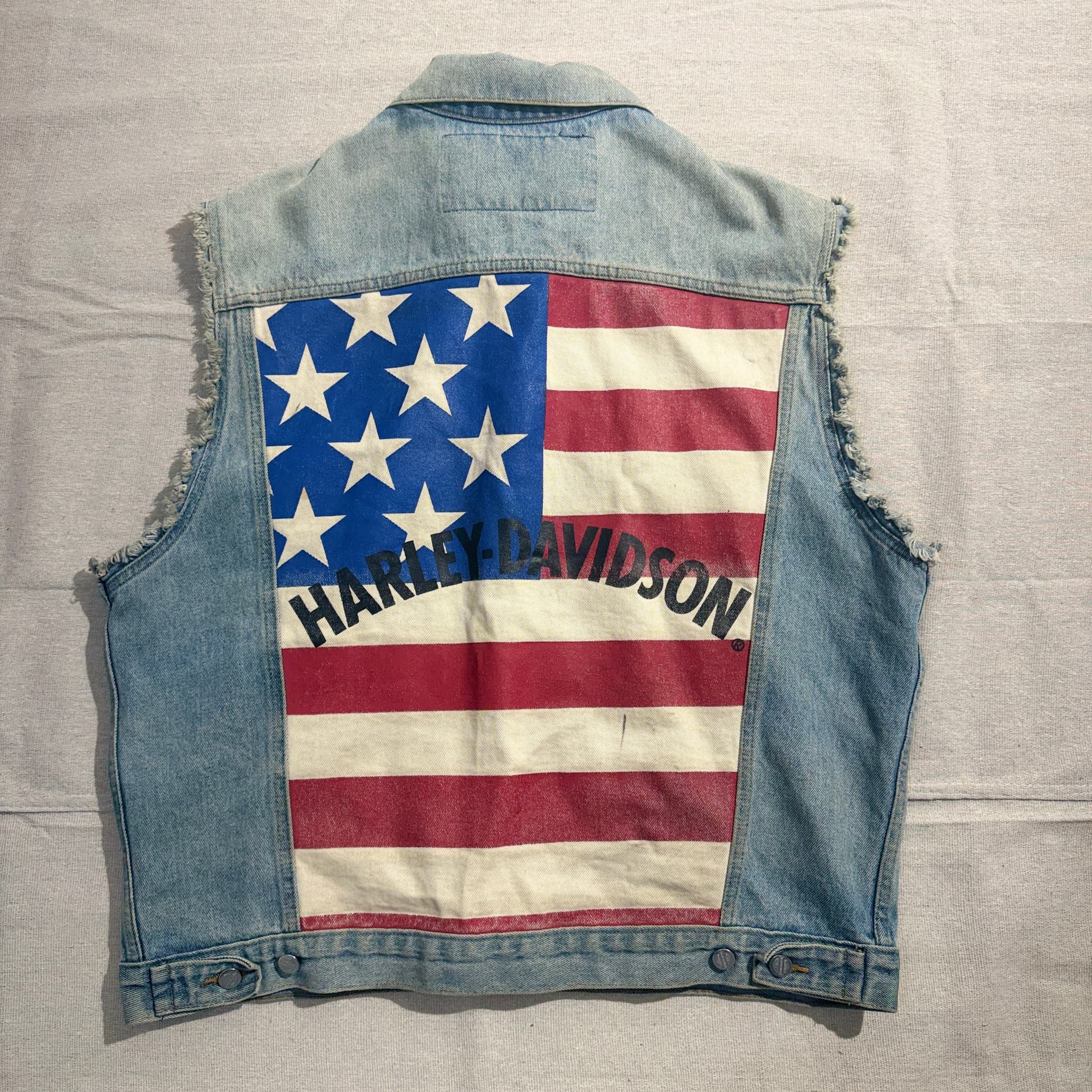 Vintage Harley-Davidson Denim Cut-Off Vest With Patches — photo 7 of 10
