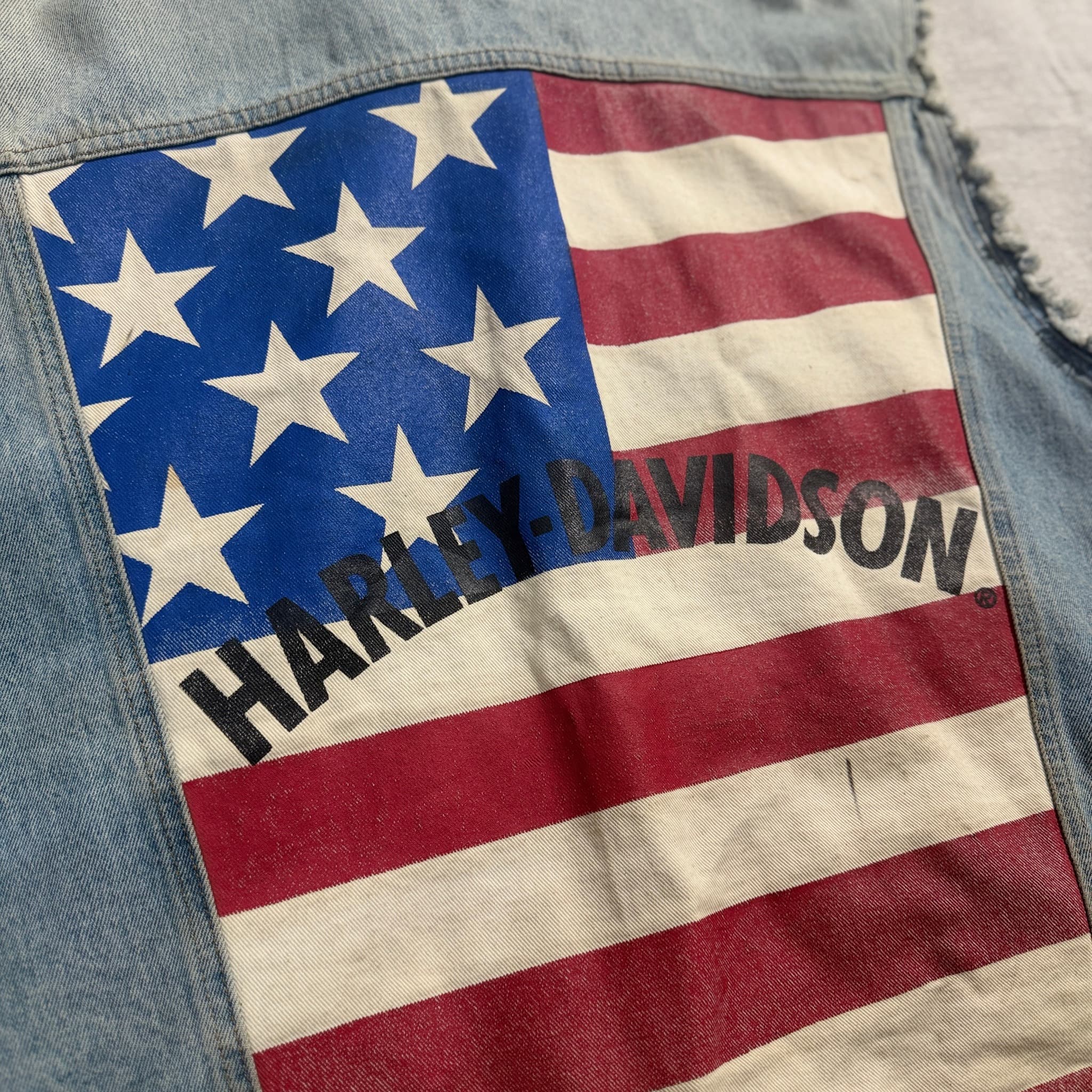 Vintage Harley-Davidson Denim Cut-Off Vest With Patches — photo 8 of 10