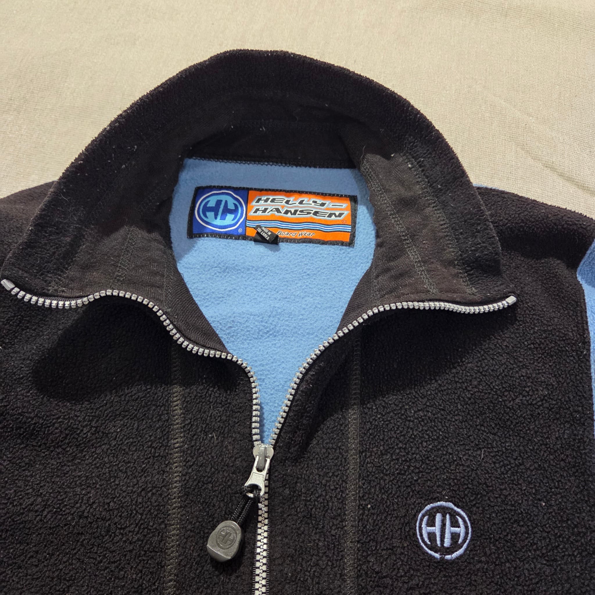 Vintage Helly Hansen 1/4 Zip Fleece Pullover Black Blue — photo 4 of 6
