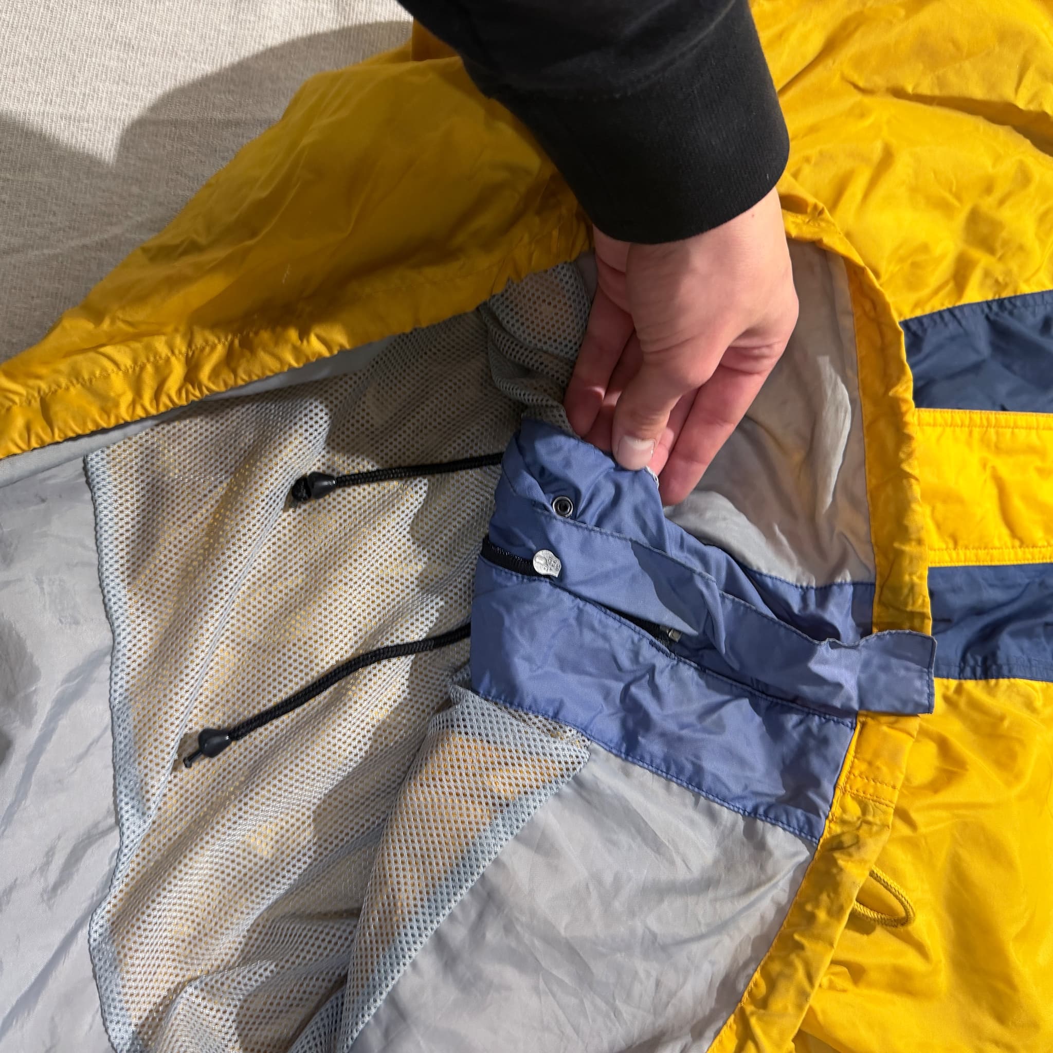 Vintage Helly Hansen Colorblock Sailing Jacket Yellow Maroon Unisex — photo 5 of 12
