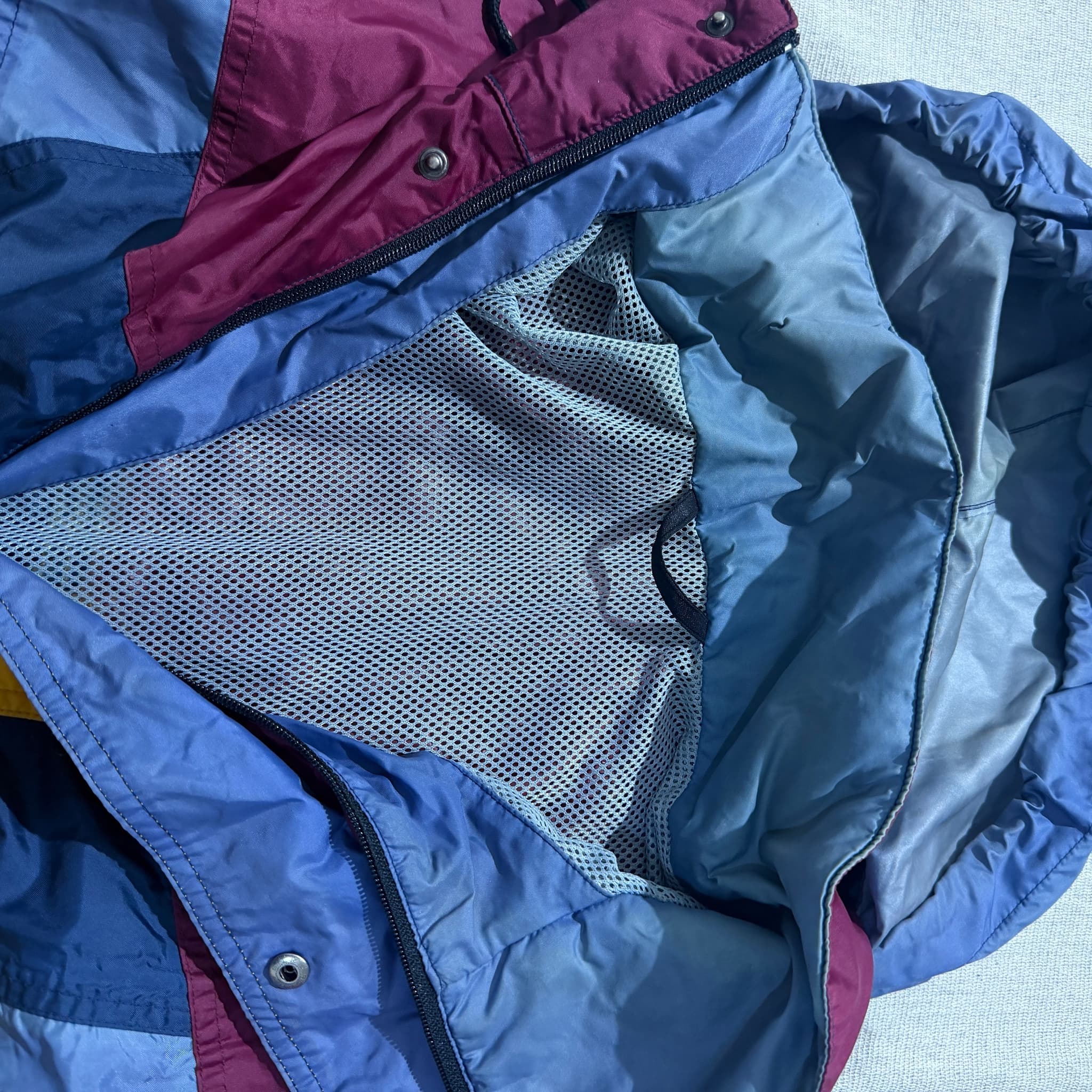 Vintage Helly Hansen Colorblock Sailing Jacket Yellow Maroon Unisex — photo 6 of 12