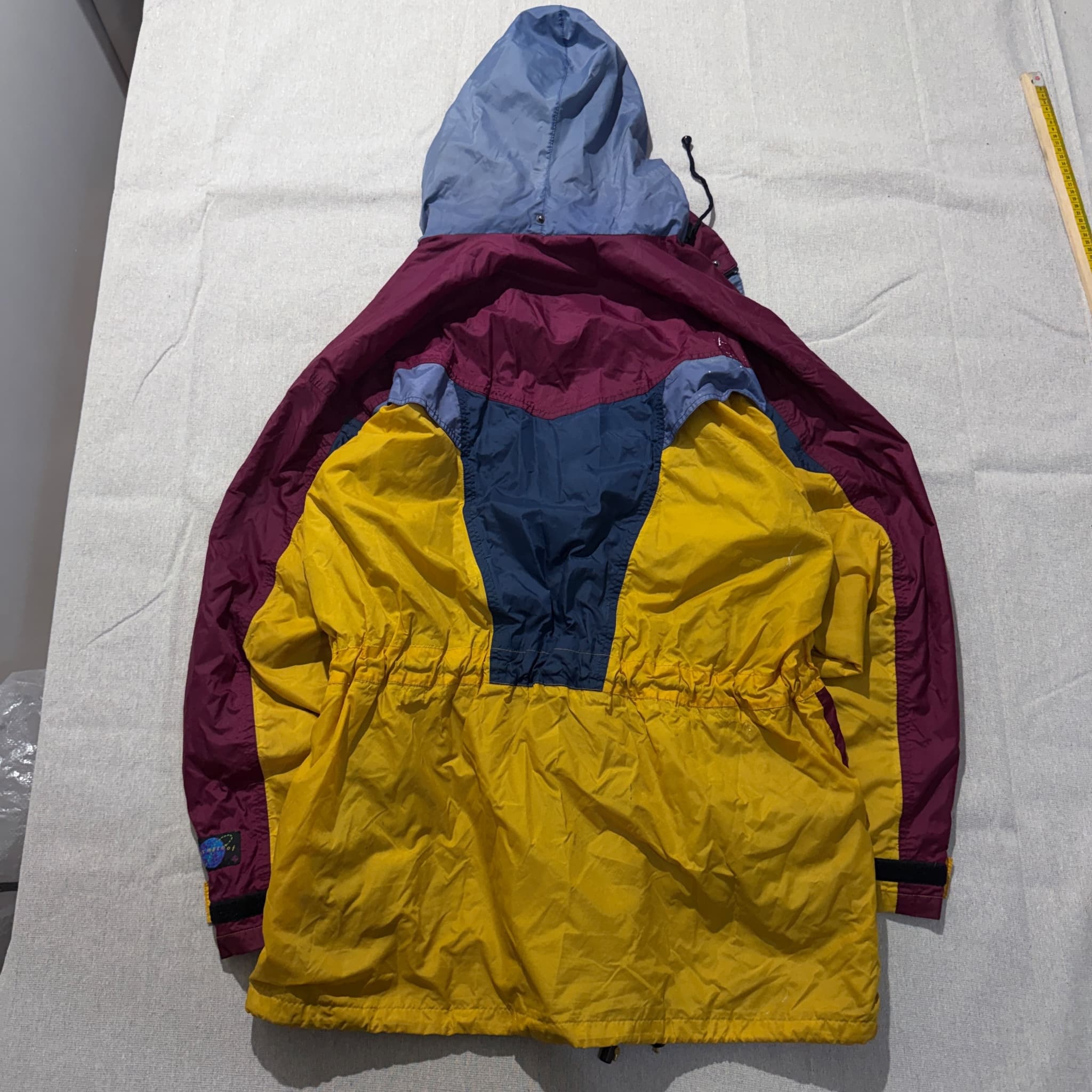 Vintage Helly Hansen Colorblock Sailing Jacket Yellow Maroon Unisex — photo 8 of 12