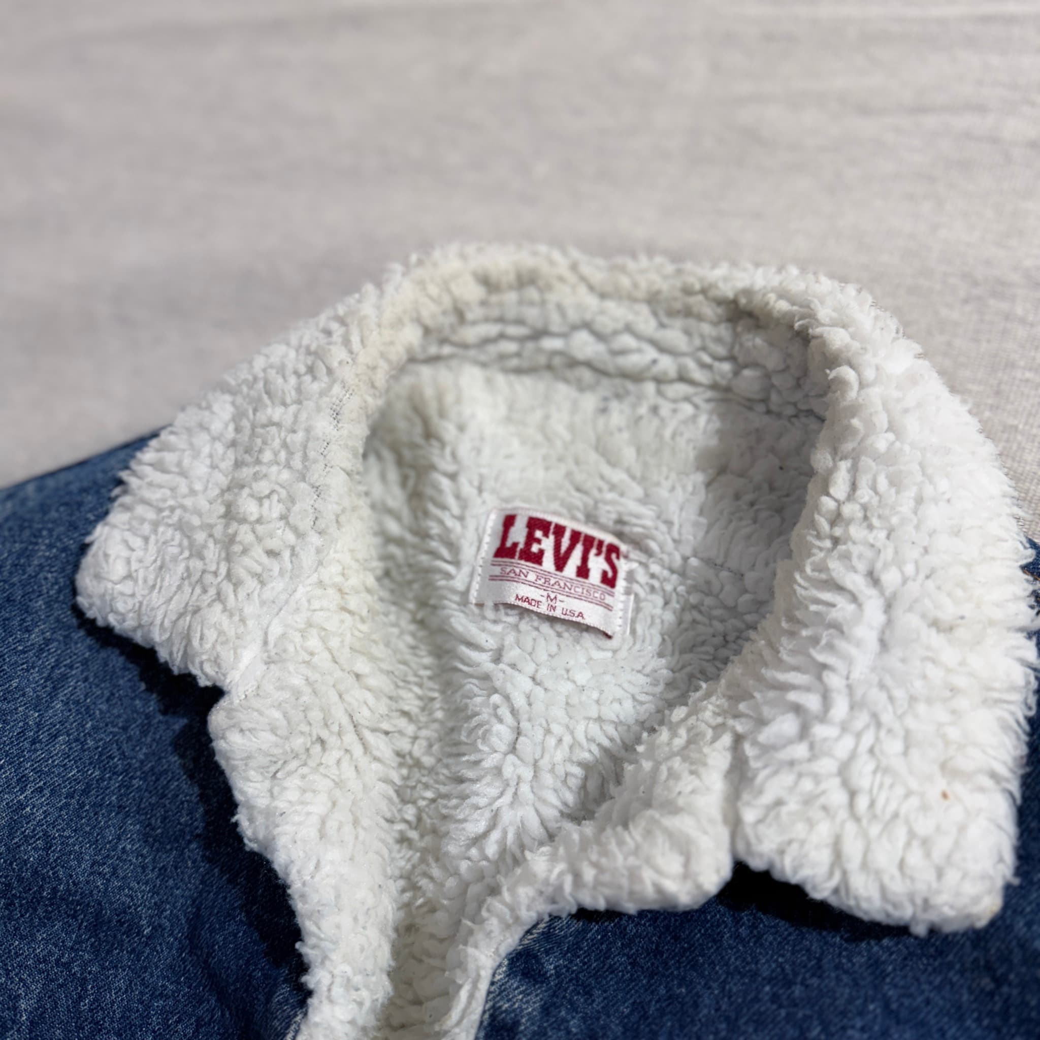 Vintage Levi's Sherpa Lined Denim Trucker Jacket — photo 2 of 13