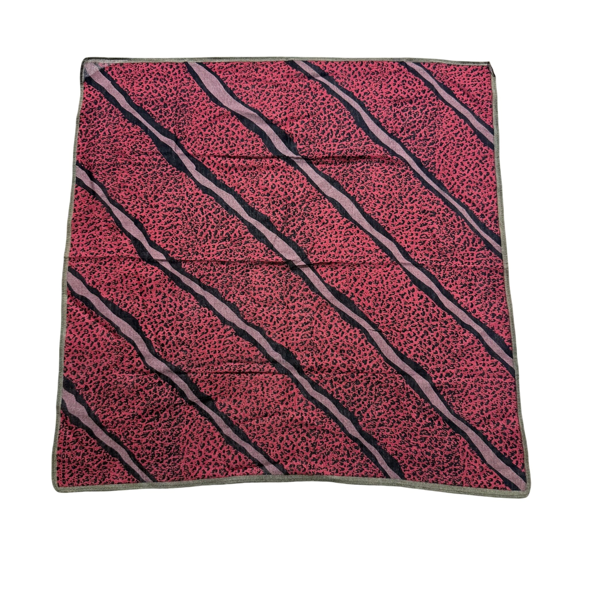 Vintage Moschino Red And Black Leopard Print Silk Pocket Square — photo 1 of 3