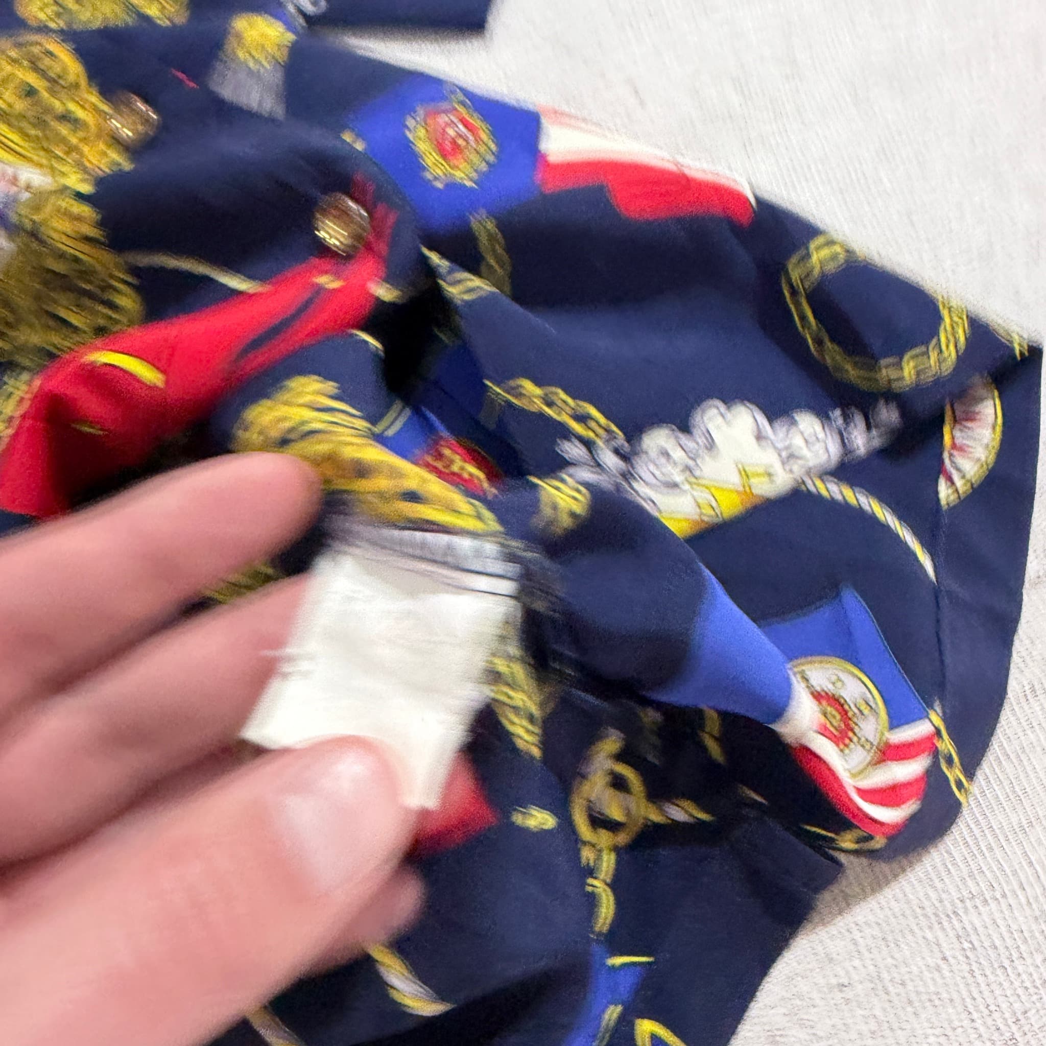 Vintage Nautical Print Short Sleeve Button-Up Shirt — photo 5 of 7