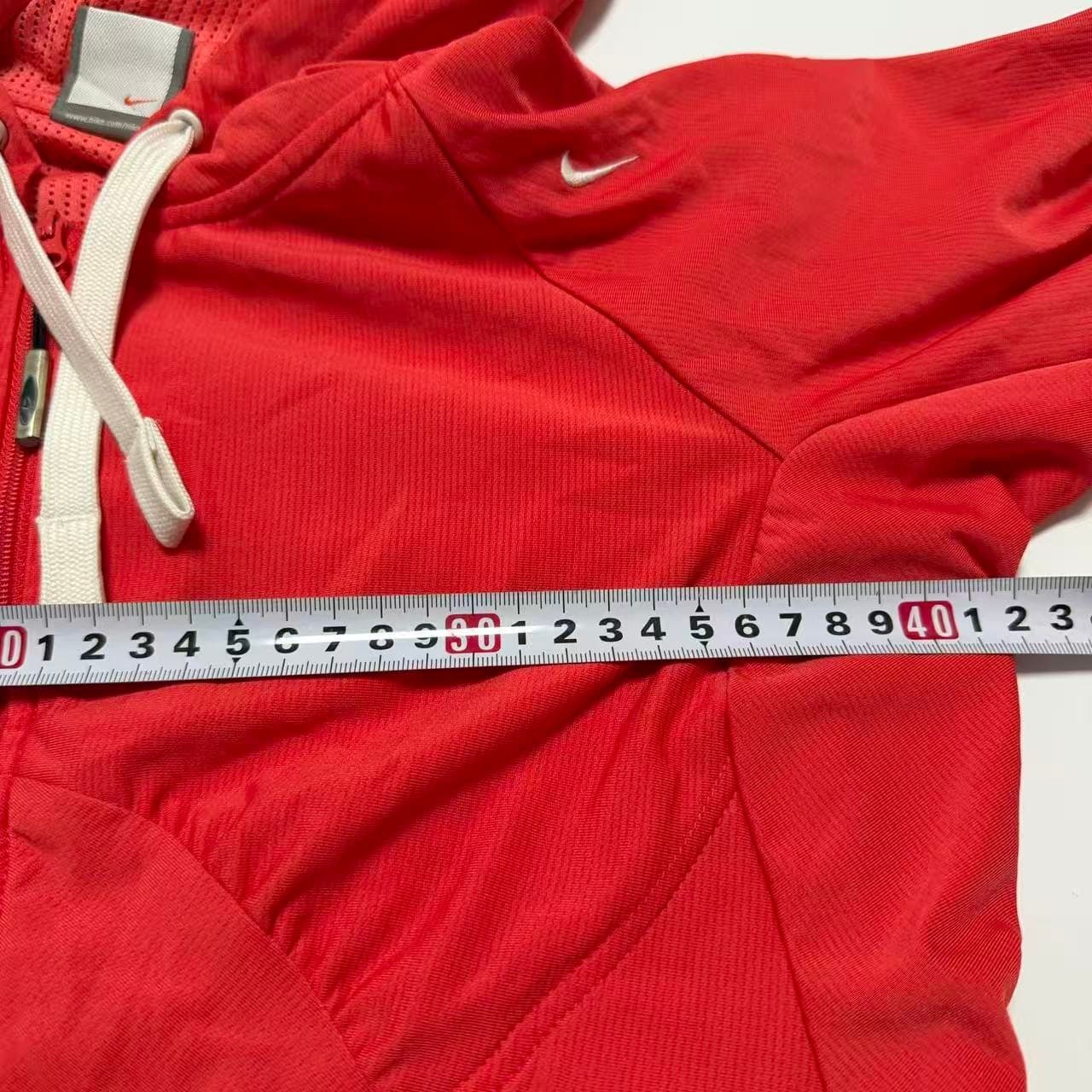 Vintage Nike Red Full-Zip Hoodie With Logo Tape — photo 6 of 7