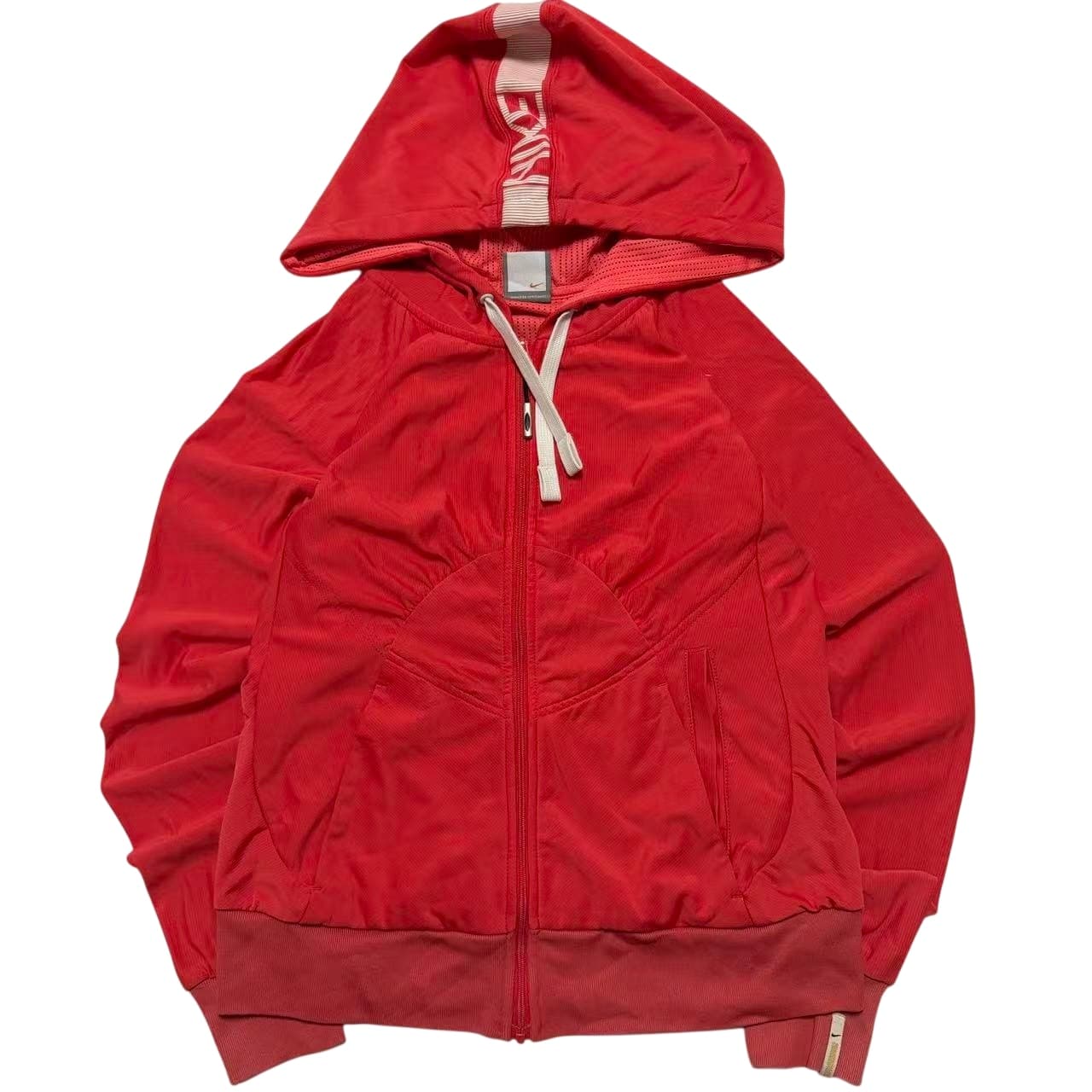 Vintage Nike Red Full-Zip Hoodie With Logo Tape — photo 1 of 7