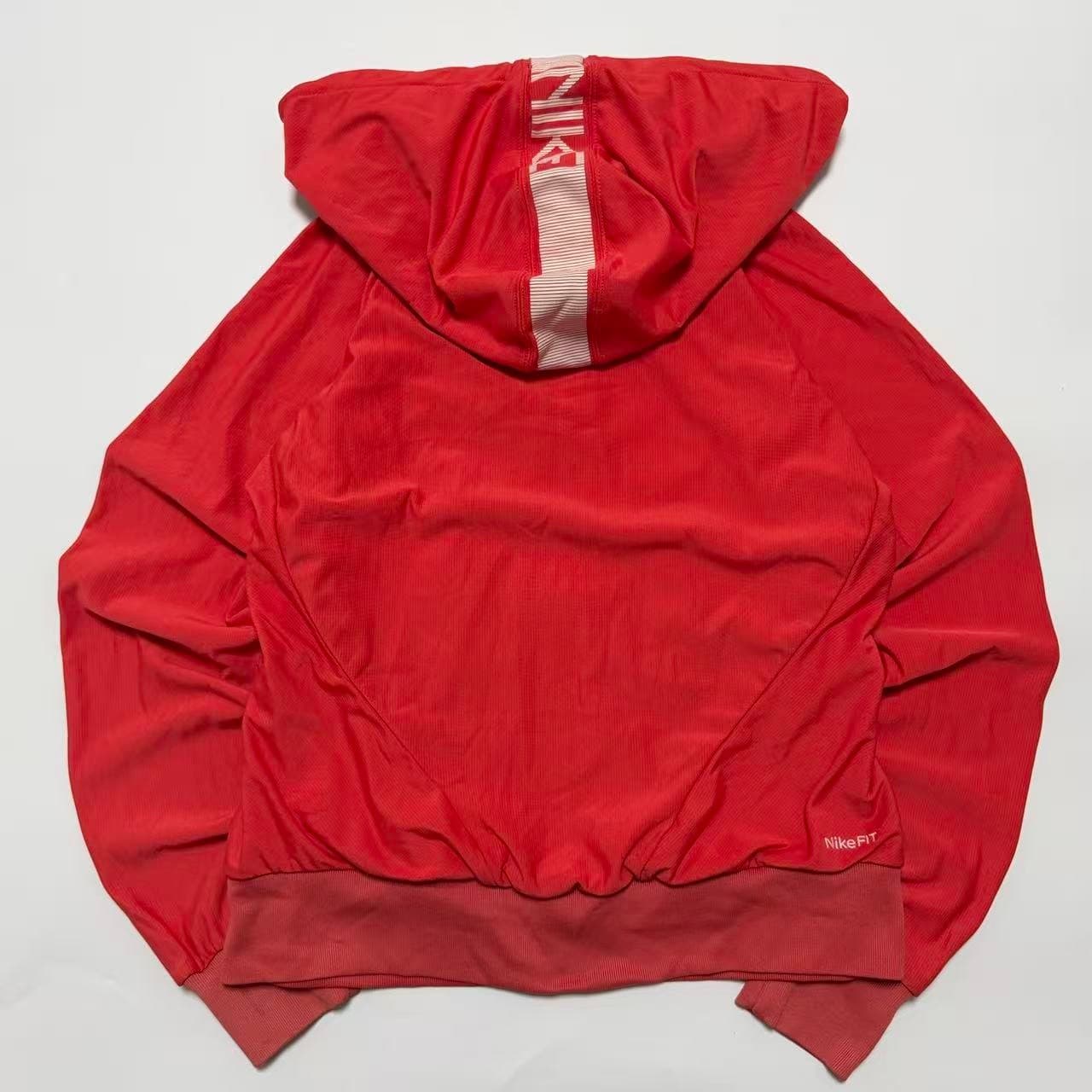 Vintage Nike Red Full-Zip Hoodie With Logo Tape — photo 2 of 7