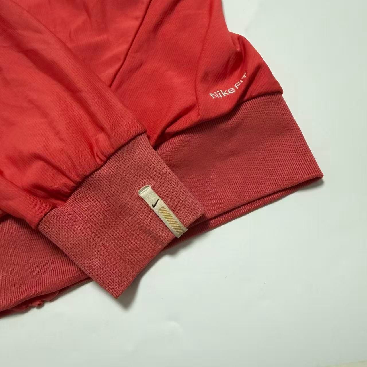 Vintage Nike Red Full-Zip Hoodie With Logo Tape — photo 4 of 7