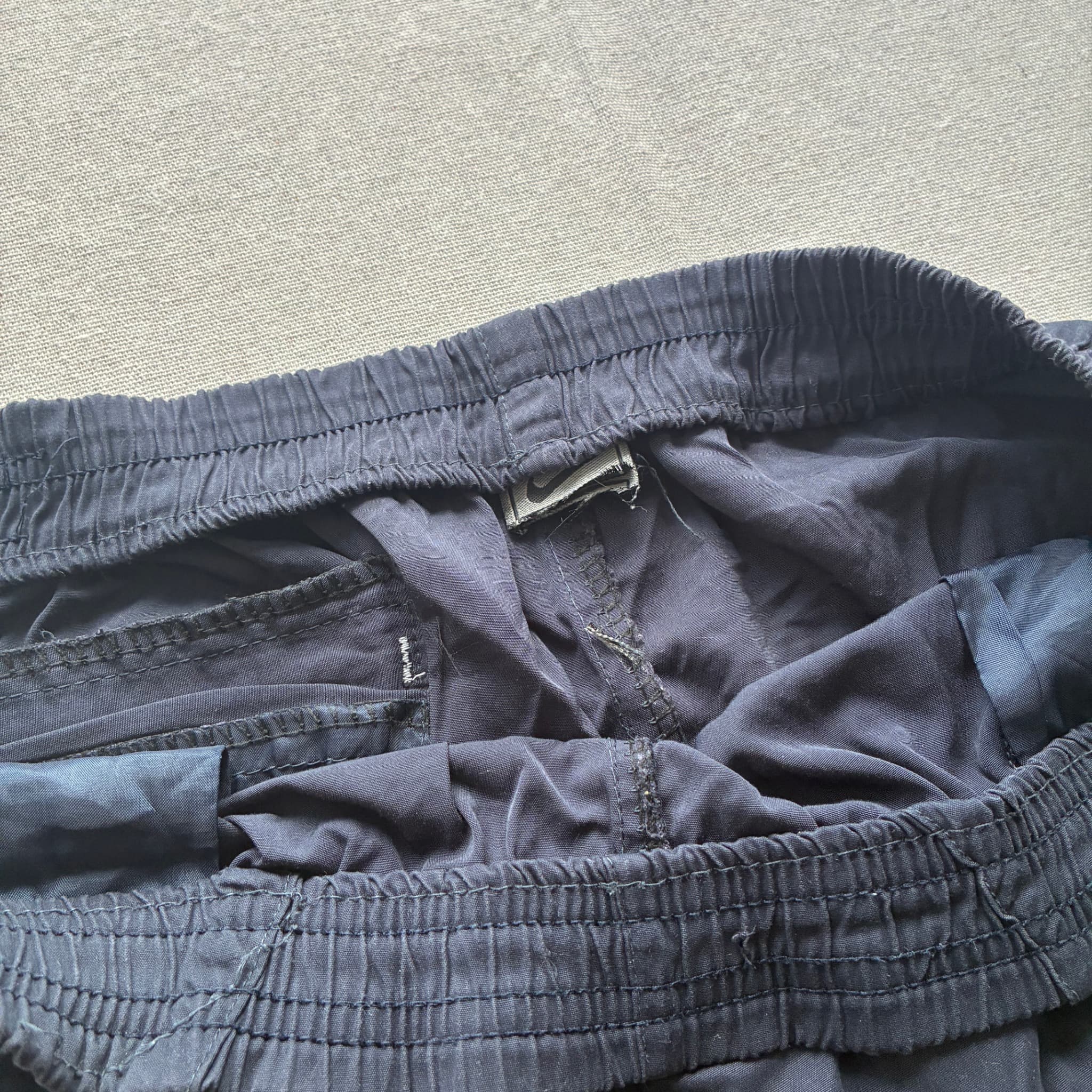 Vintage Nike Swoosh Nylon Athletic Shorts Black Baggy 2000s Release — photo 4 of 7